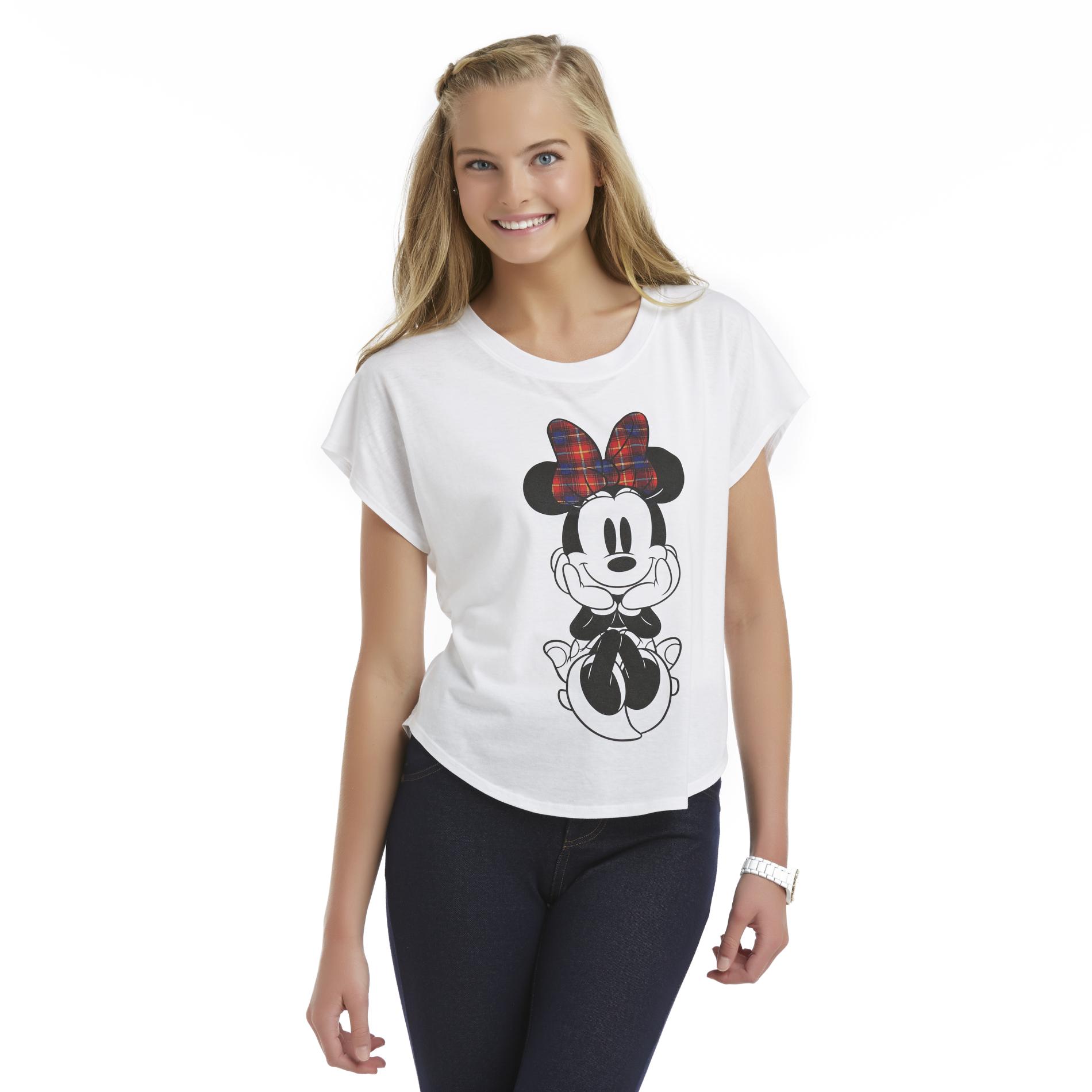 Bongo Minnie Mouse Junior's T-Shirt - Plaid