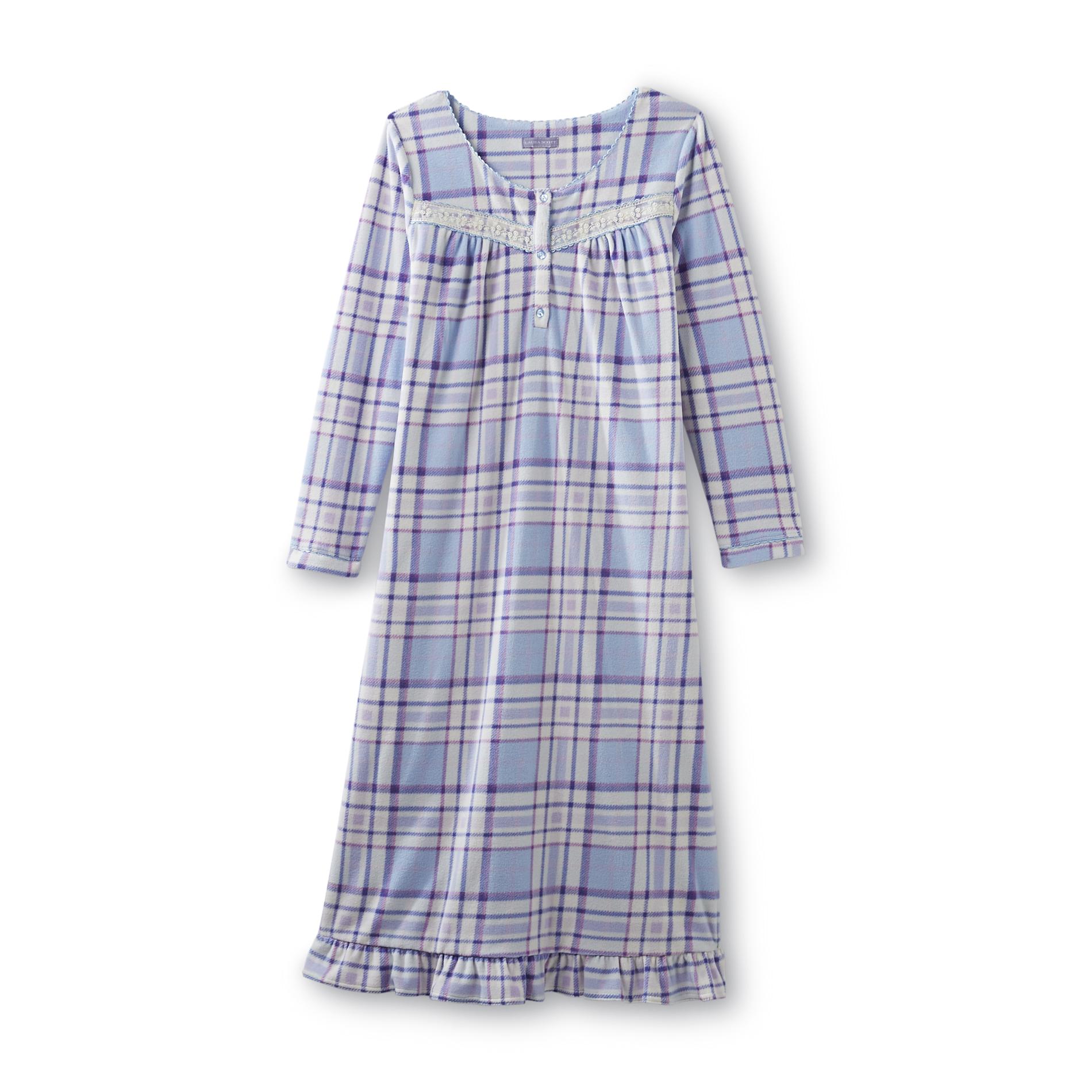 Laura Scott Women's Fleece Nightgown - Plaid