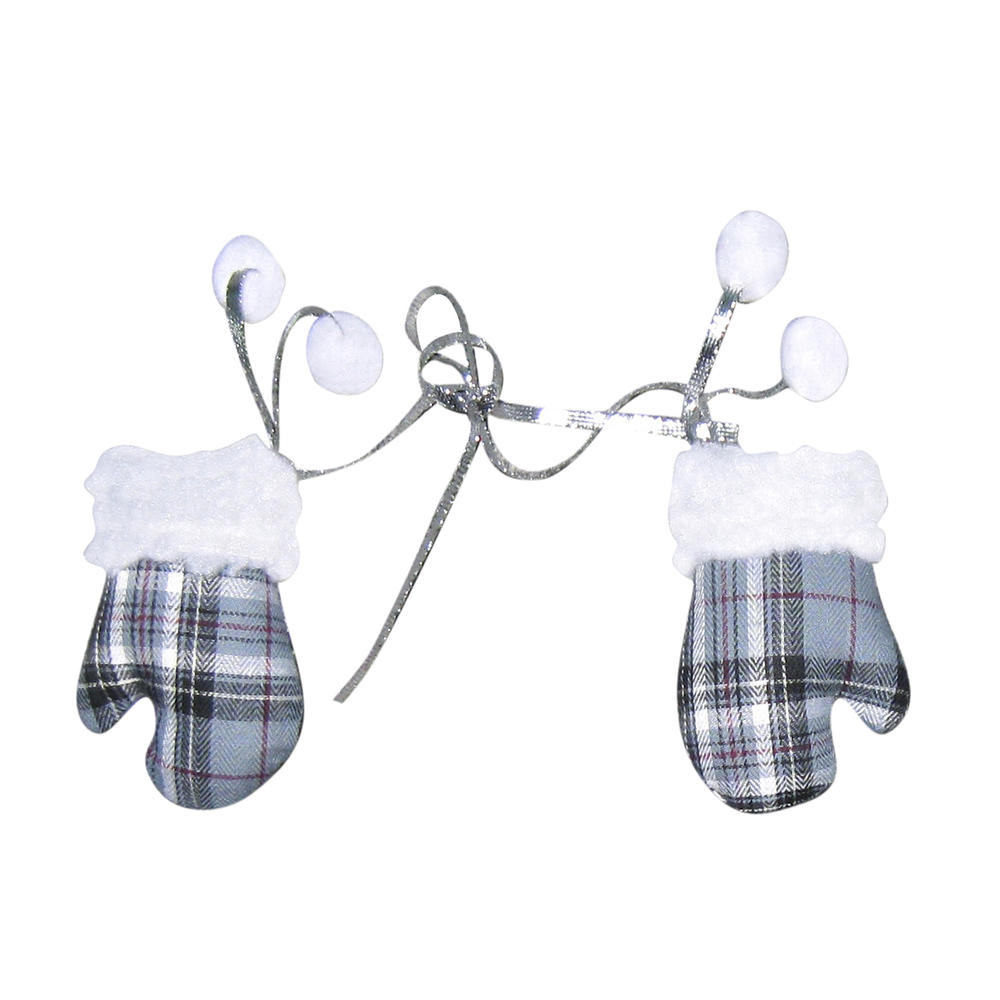 Donner & Blitzen Incorporated Patterned Mittens Christmas Ornament Blue