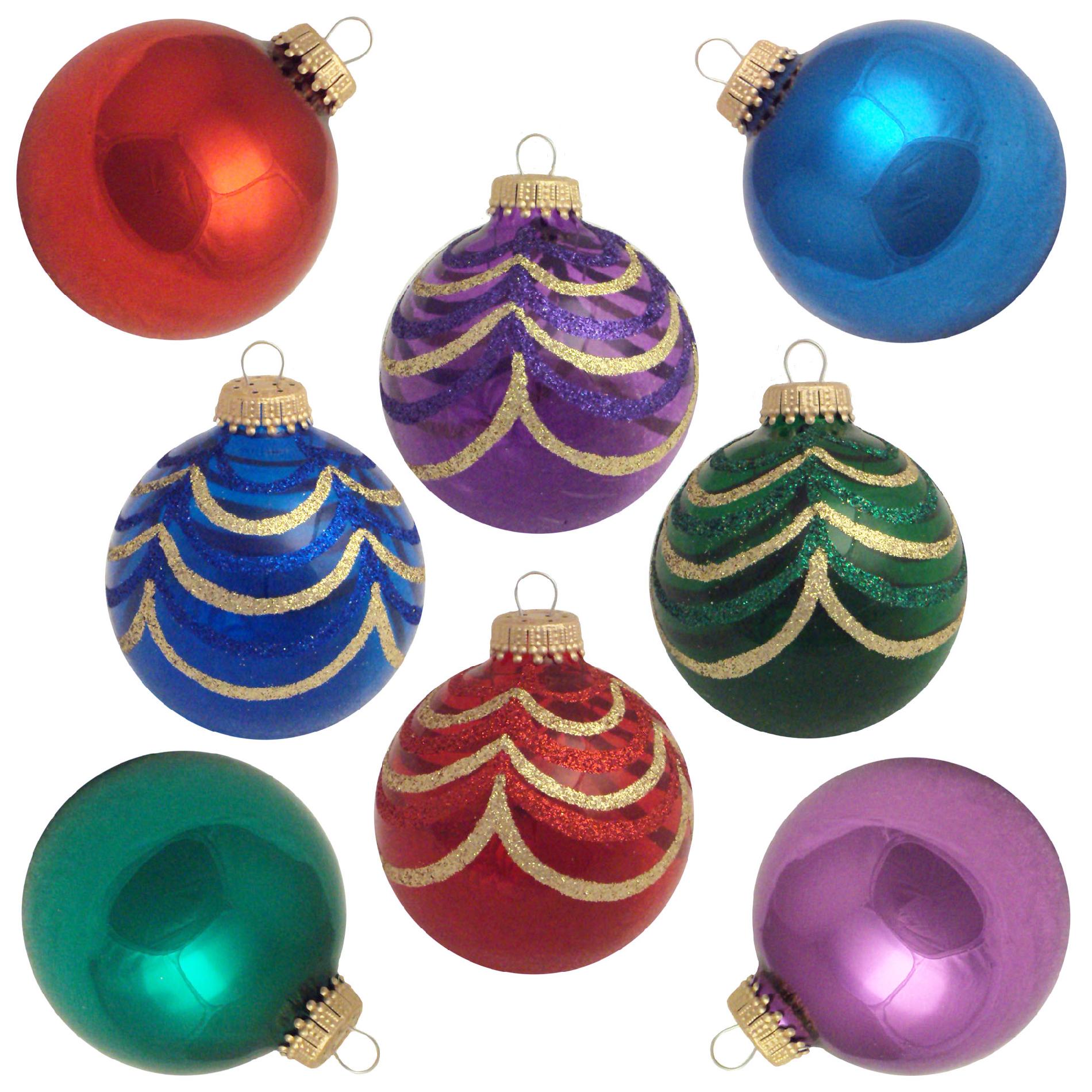 Christmas by Krebs Glass Christmas Ornaments- 8 ct. Multi Color