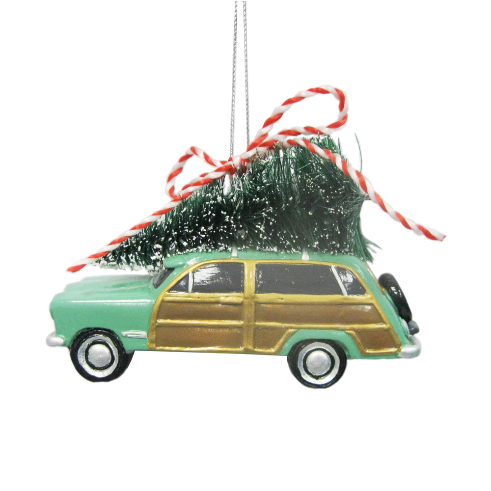 Donner & Blitzen Incorporated Resin Station Wagon Christmas Ornament