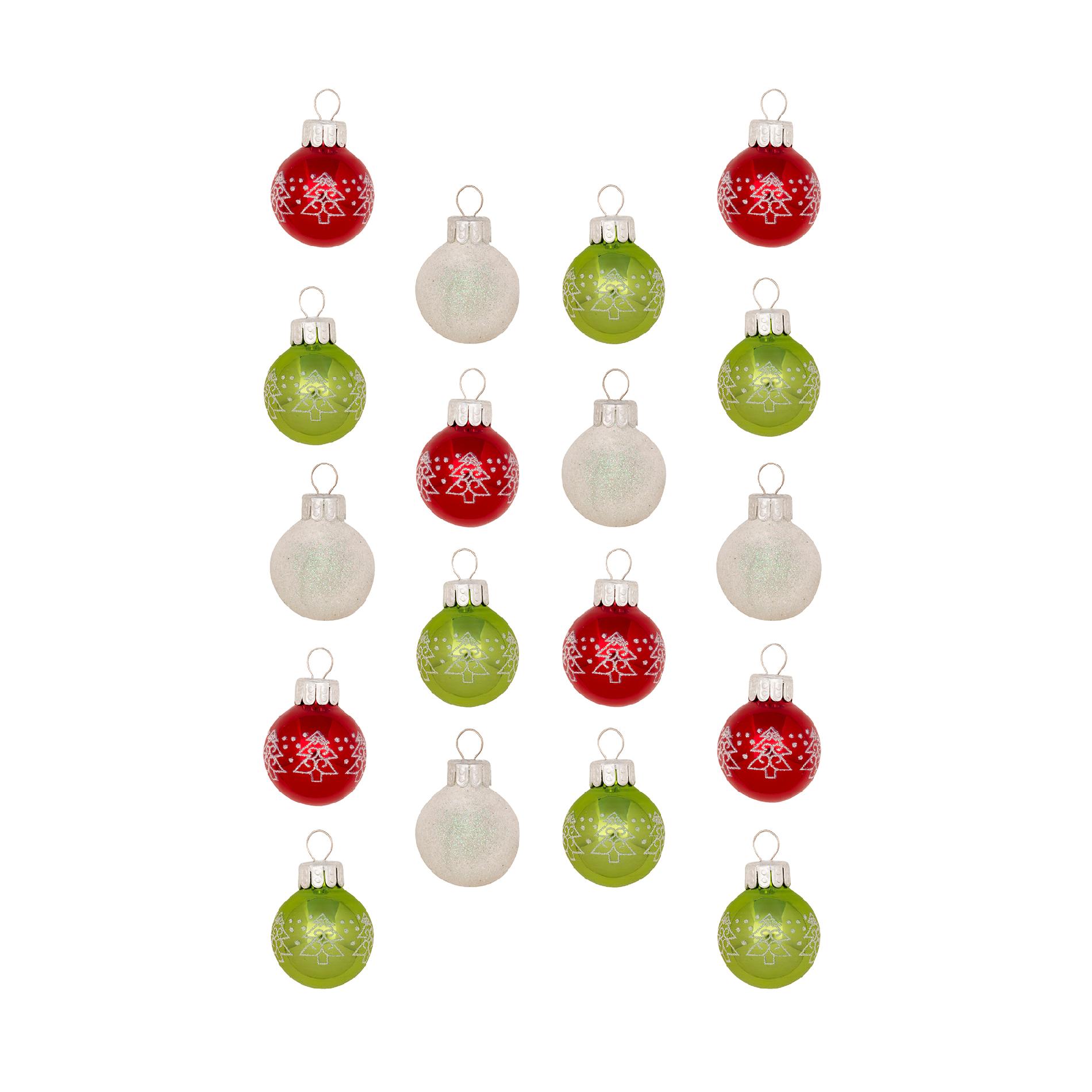 Celebrations by Radko &#174; 1" Rounds - Red and Green Christmas Tree, 18 ct