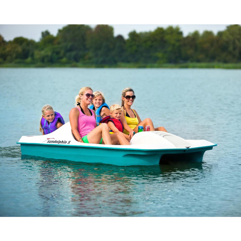 Sun Dolphin 5 Seat Pedal Boat Teal