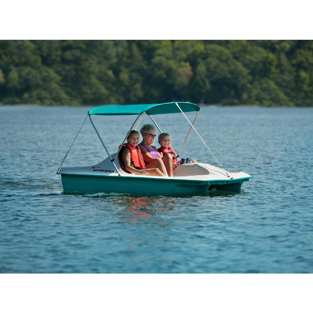 Sun Dolphin 5 Seat Pedal Boat Teal With Canopy