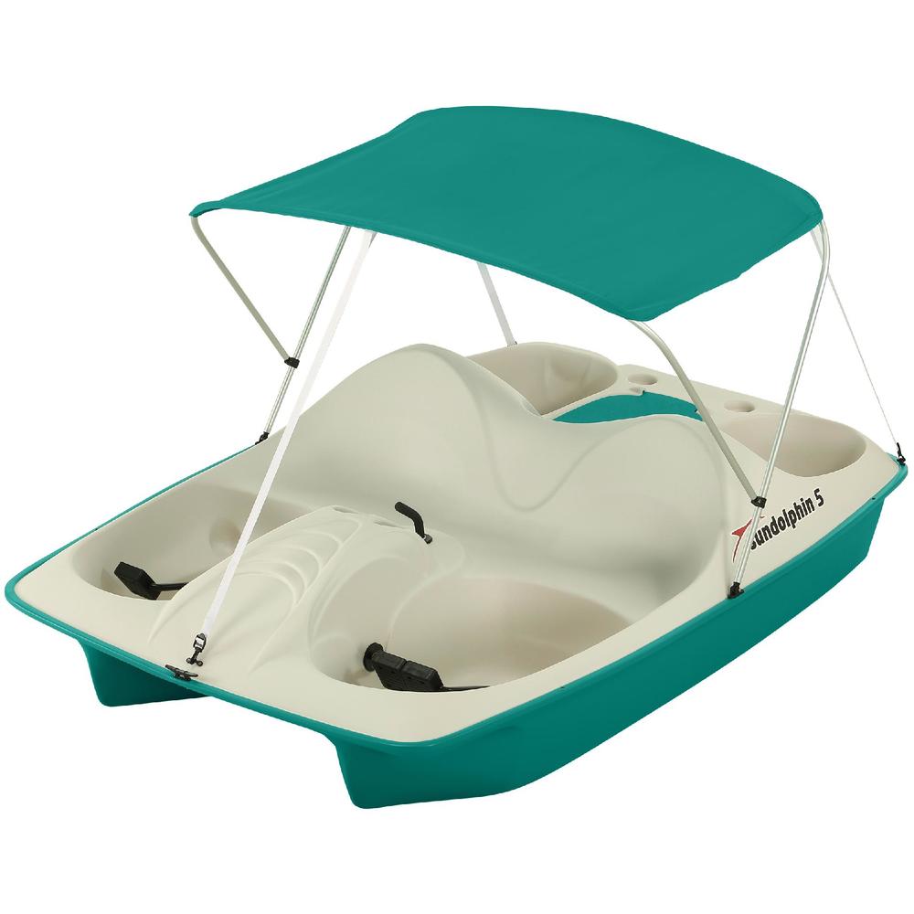 Sun Dolphin 5 Seat Pedal Boat Teal With Canopy