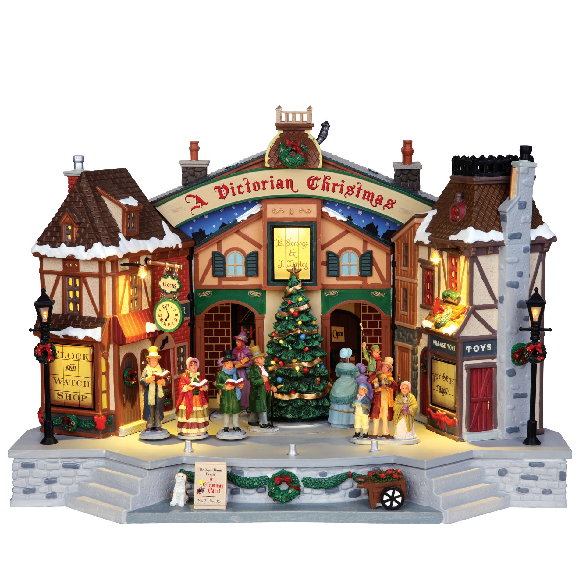 Lemax Village Collection Christmas Village Building, A Christmas Carol Play, With 4.5V Adaptor