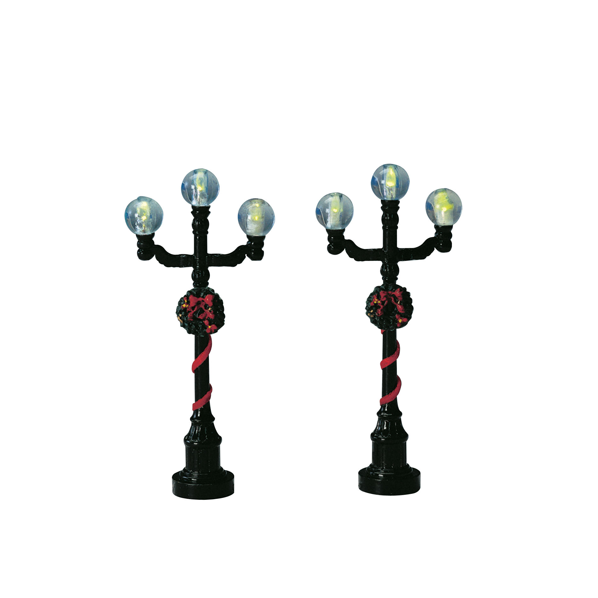Lemax Village Collection Set Of 2, Christmas Village Accessory, Ball Street Lamp, B/O (4.5V)