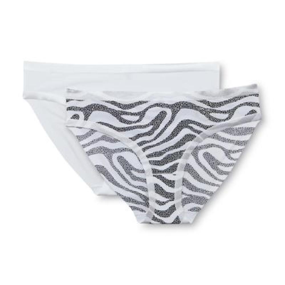 Imagination by Lamour Women's 2-Pack Satin-Trim Bikini Panties - Zebra