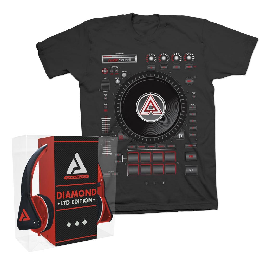 GWP SPORTS Men's Graphic T-Shirt w/ Headphones  - Turntable