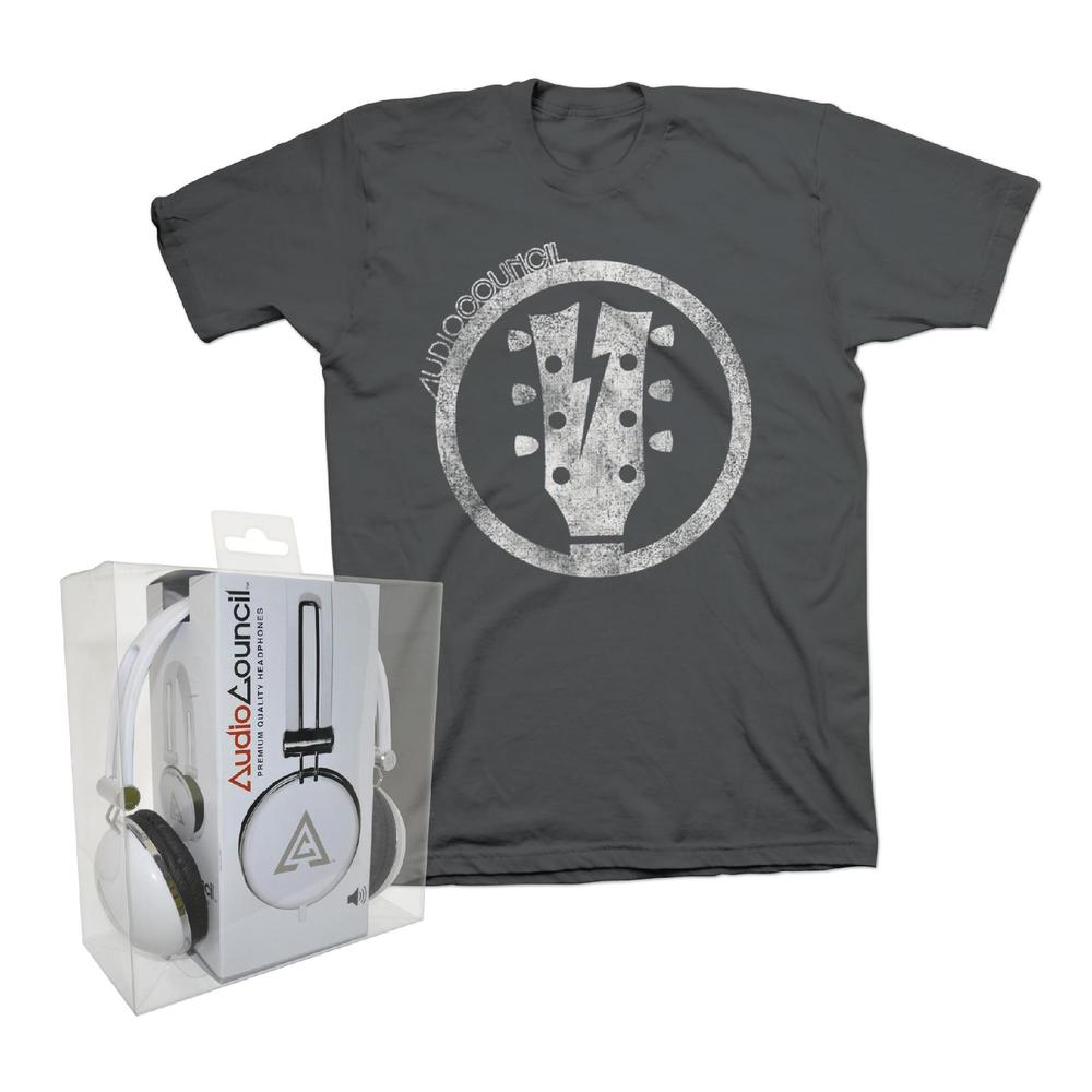 GWP SPORTS Men's Graphic T-Shirt with FREE Headphones - Guitar