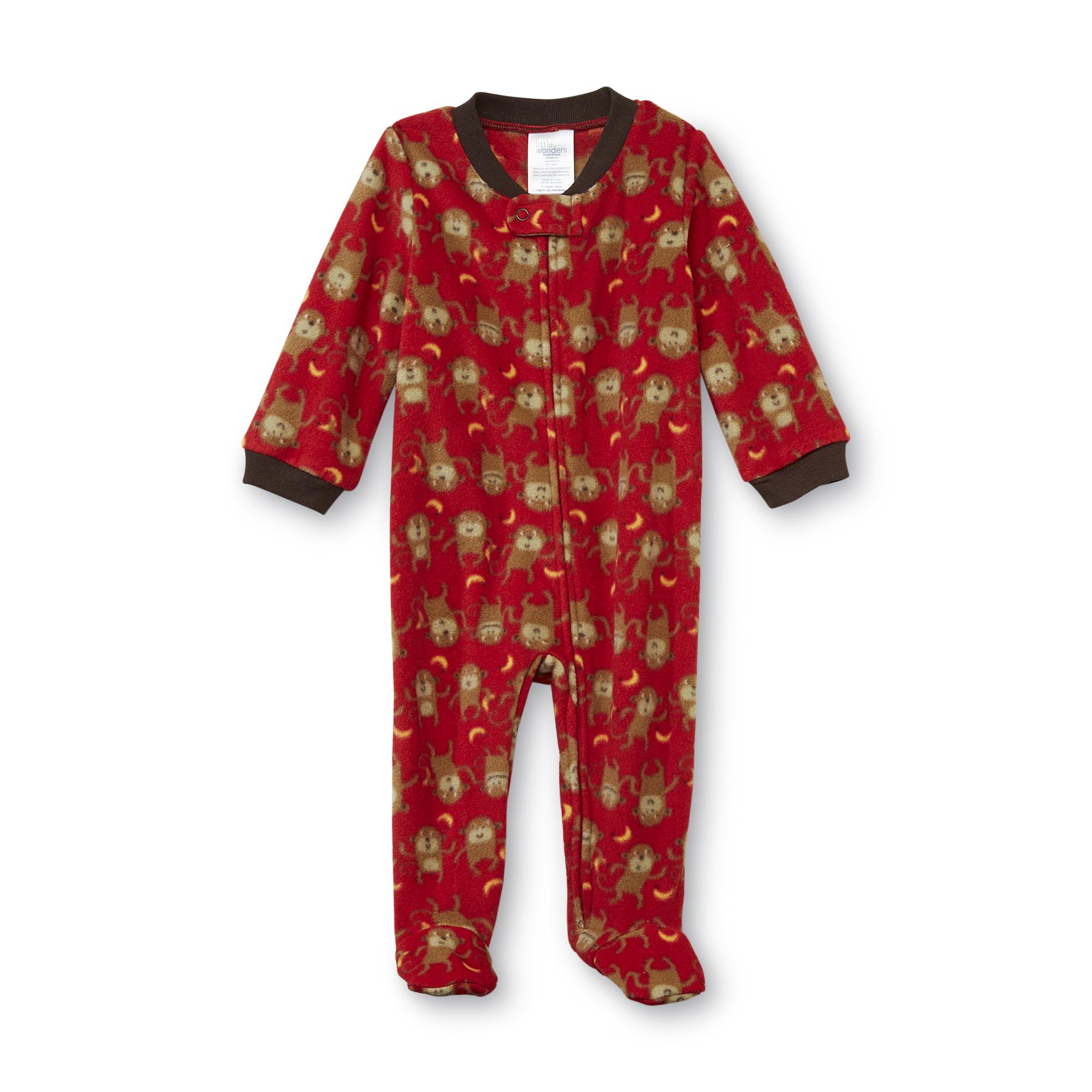 Little Wonders Infant Boy's Zipper Sleeper Pajamas - Monkeys