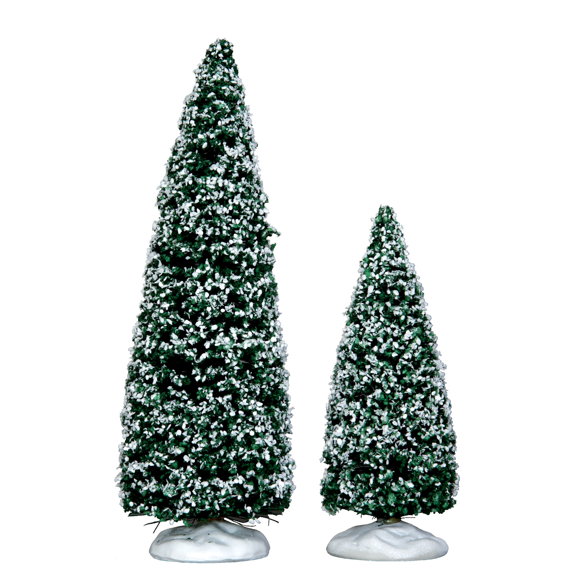 Lemax Village Collection Christmas Village Tree, Snowy Juniper Tree, Medium & Small, 2 set