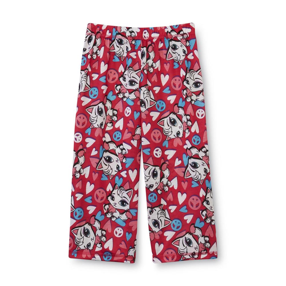 Joe Boxer Girl's Pajama Top & Pants - Glittered Kitty