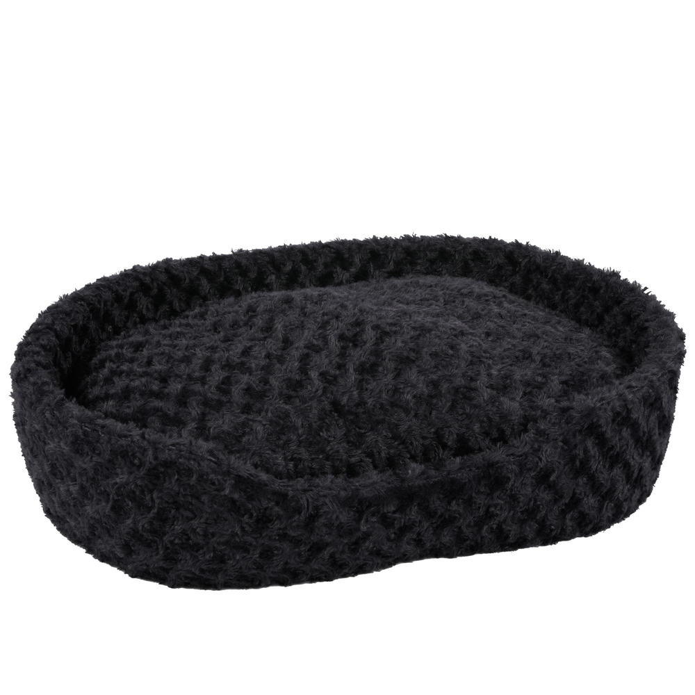 Cuddle Round Plush Pet Bed - Large - Black