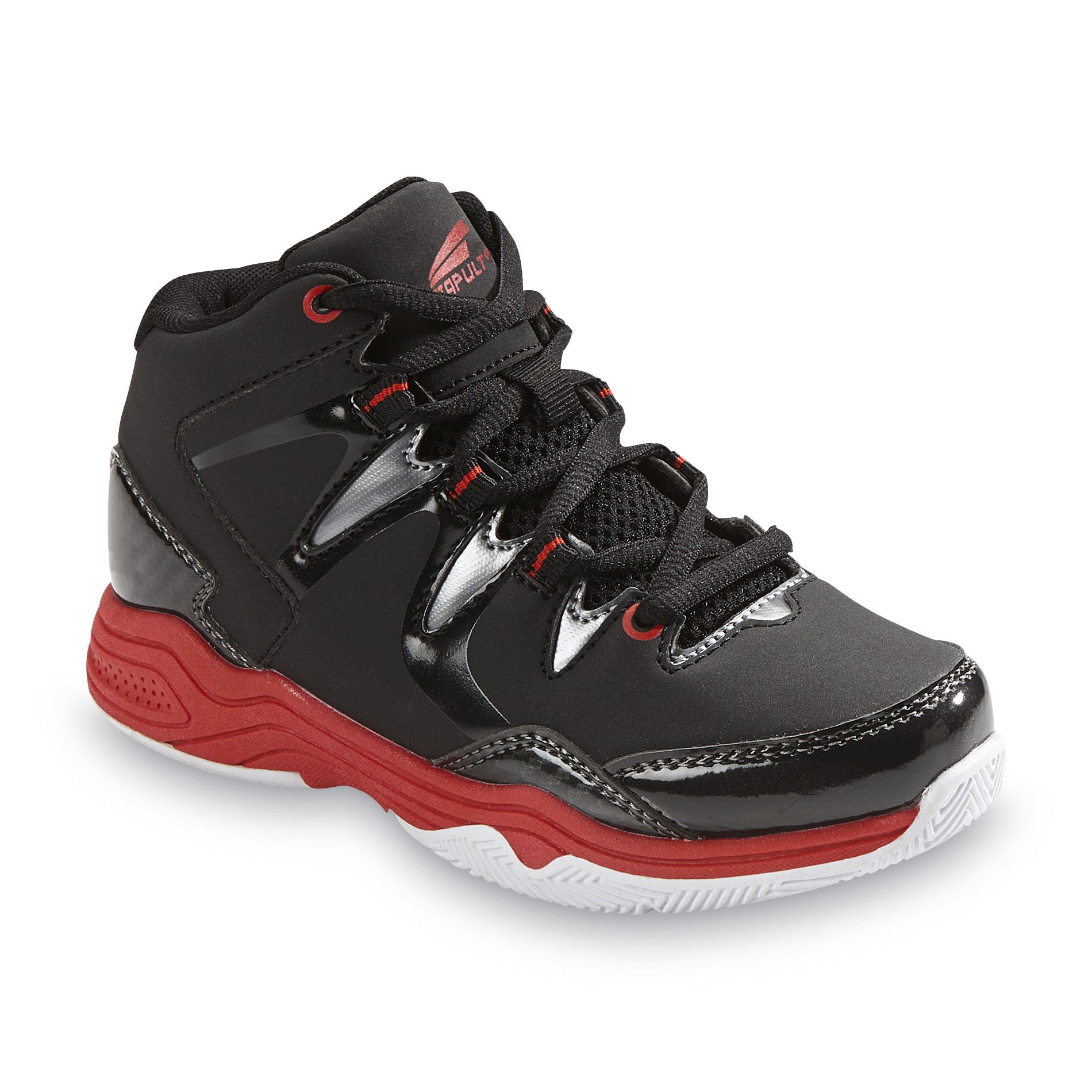 CATAPULT Boy's Three Point High-Top Basketball Shoe - Black/Red