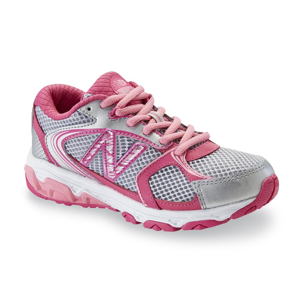 New Balance Girl's 635 Pink Ribbon Silver/Pink Wide Width Athletic Shoe
