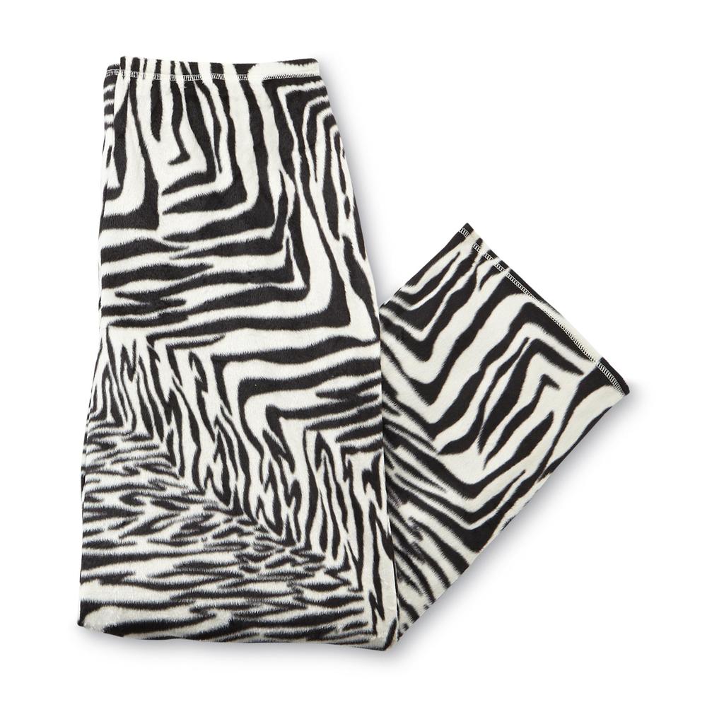 Covington Women's Pajama Shirt  Pants & Slippers - Zebra Print