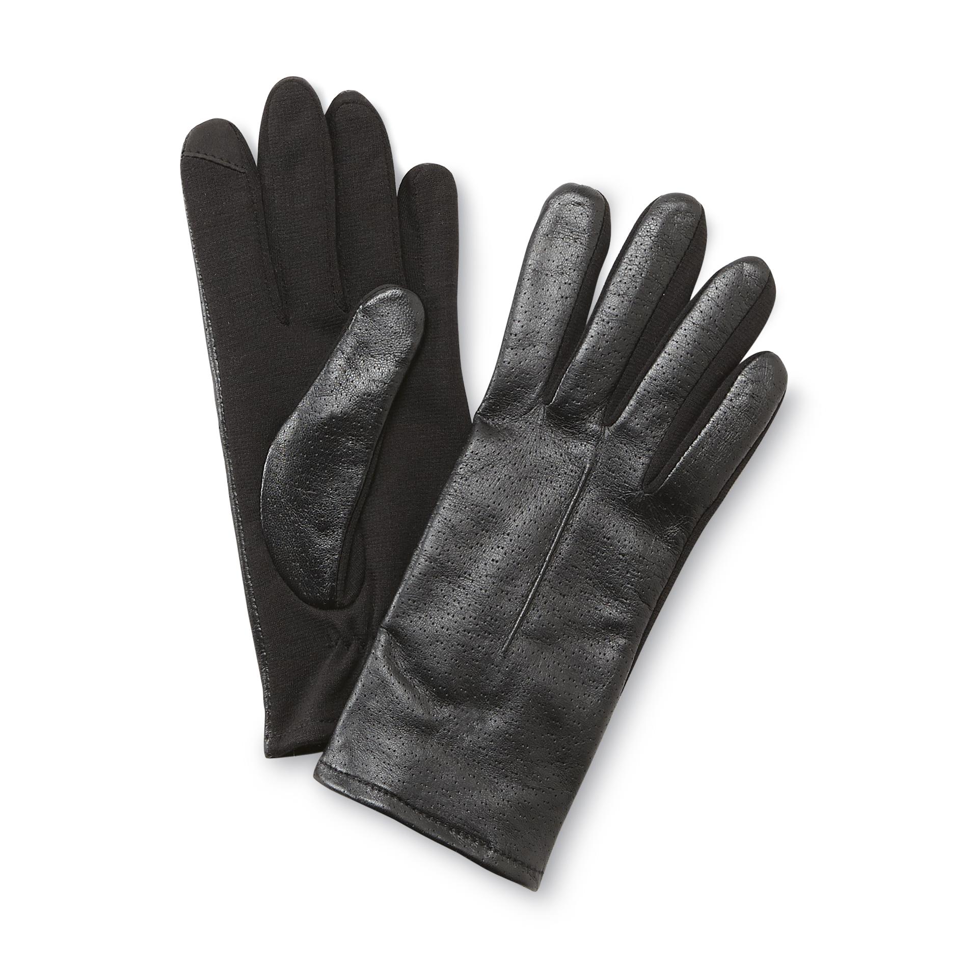 Fownes Women's Touchpoint Leather Smart Gloves - Embossed
