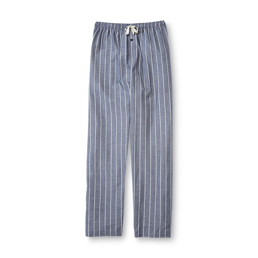 Basic Editions Men's Chambray Pajama Pants - Striped