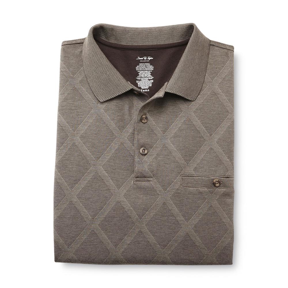 David Taylor Collection Men's Jacquard Polo Shirt - Diamond