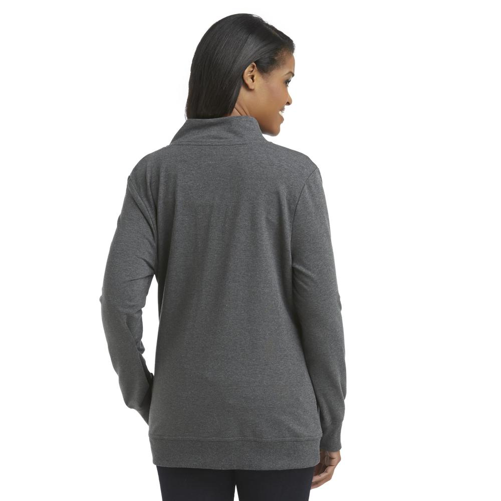 Gloria Vanderbilt Women's Asymmetrical Zip-Front Sweatshirt
