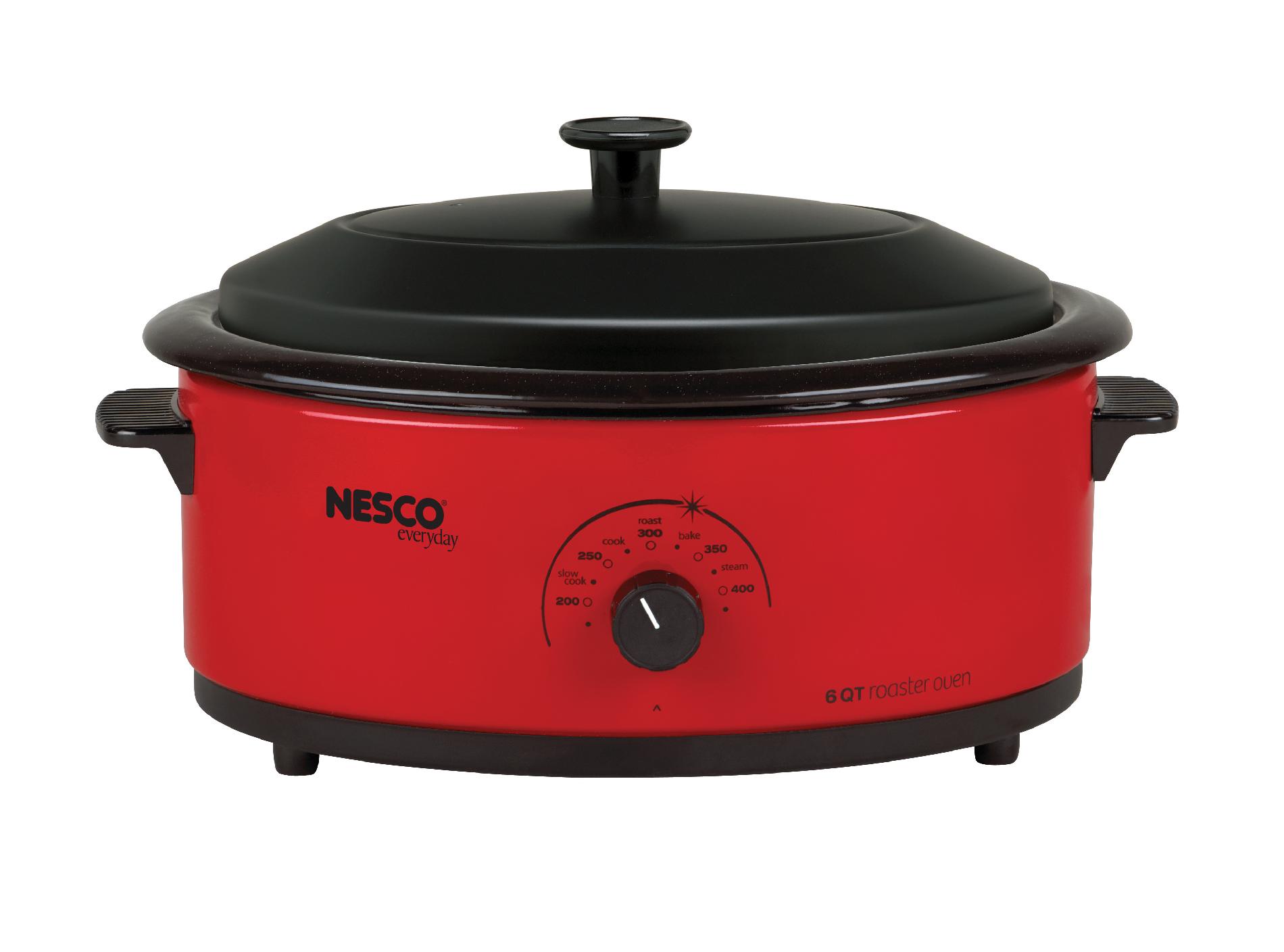 Nesco 4816-12 6 Qt Roaster Oven Red/Metal Lid