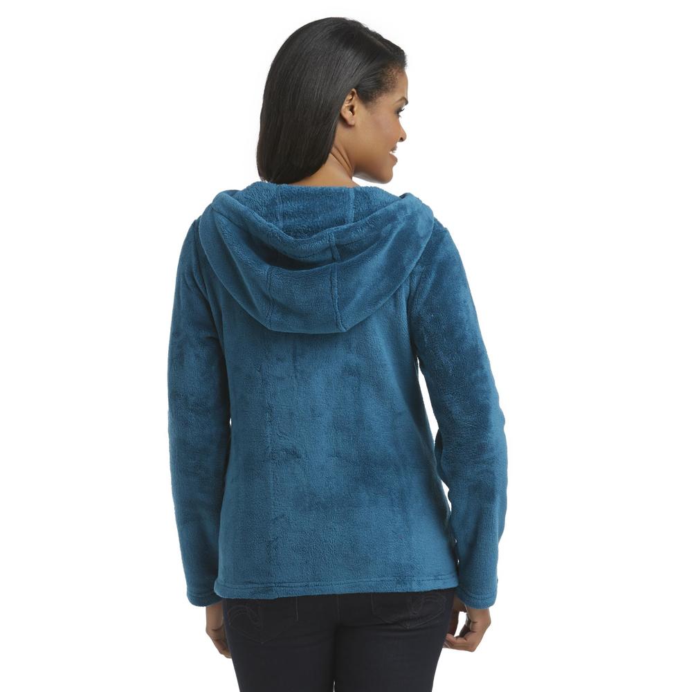 Basic Editions Women's Plush Fleece Hoodie Jacket