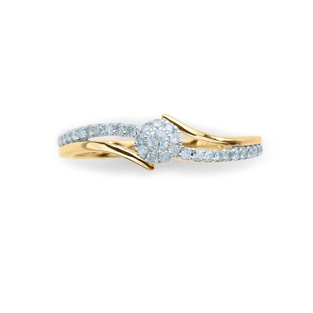 &nbsp; Women's 1/10 Cttw. 10K Yellow Gold Diamond Accent Ring