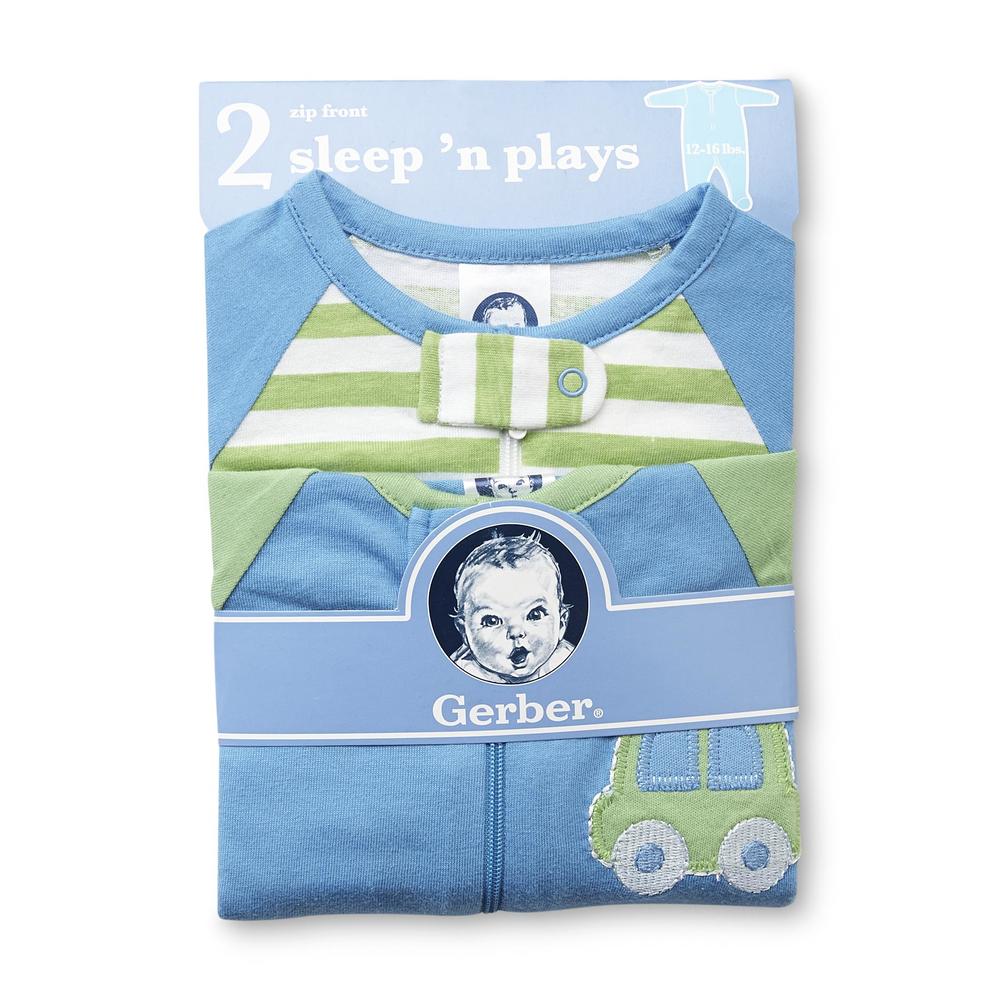 Gerber Newborn Boy's 2-Pack Sleep 'n Play Sleepers - Car