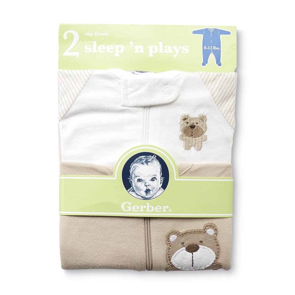Gerber Newborn 2-Pack Sleep N' Plays Footed Pajamas - Bears