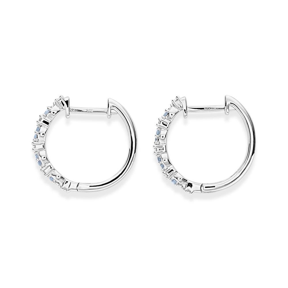 1/10 Cttw. Diamond Sterling Silver Hoop Earrings