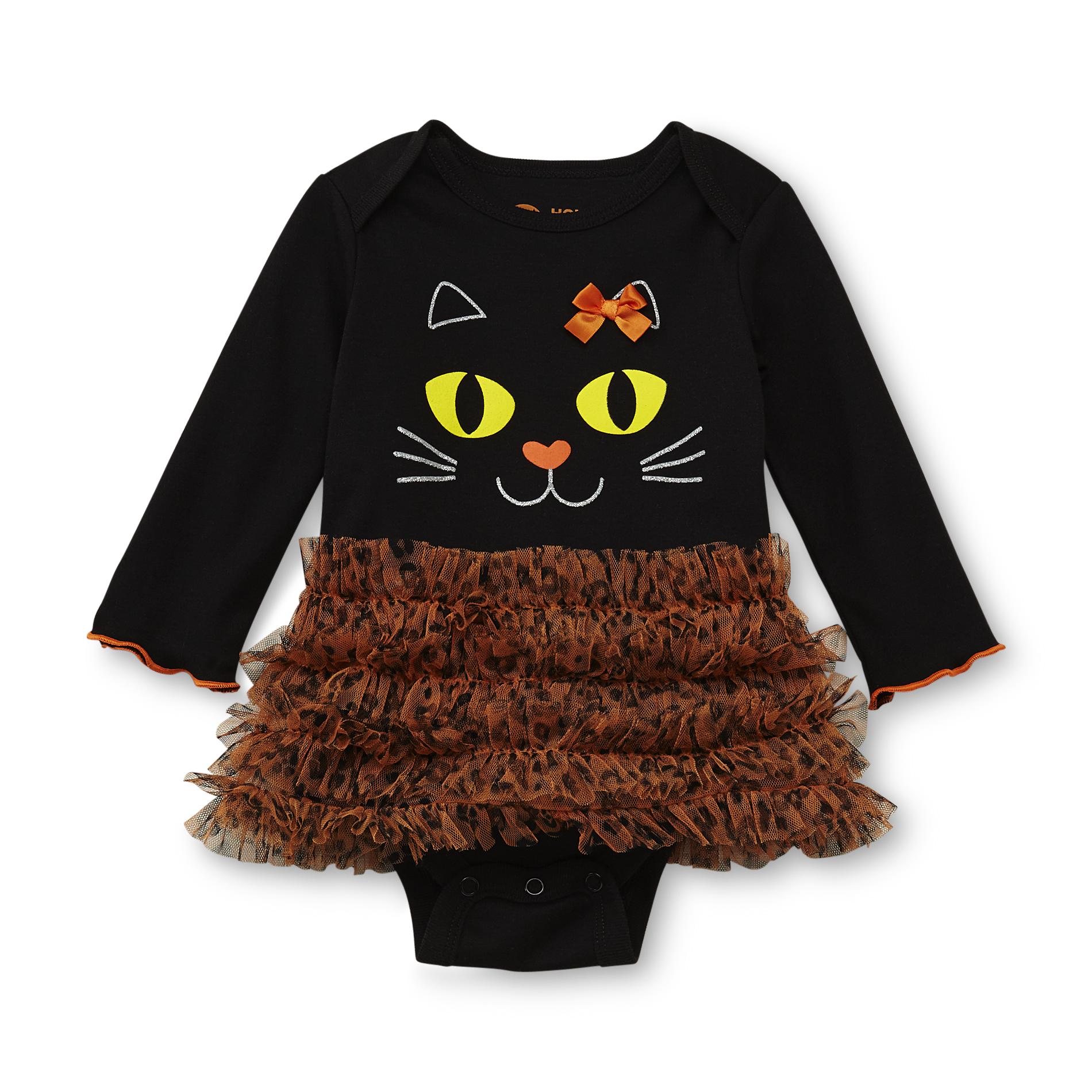 Holiday Editions Newborn Girl's Halloween Bodysuit - Black Cat