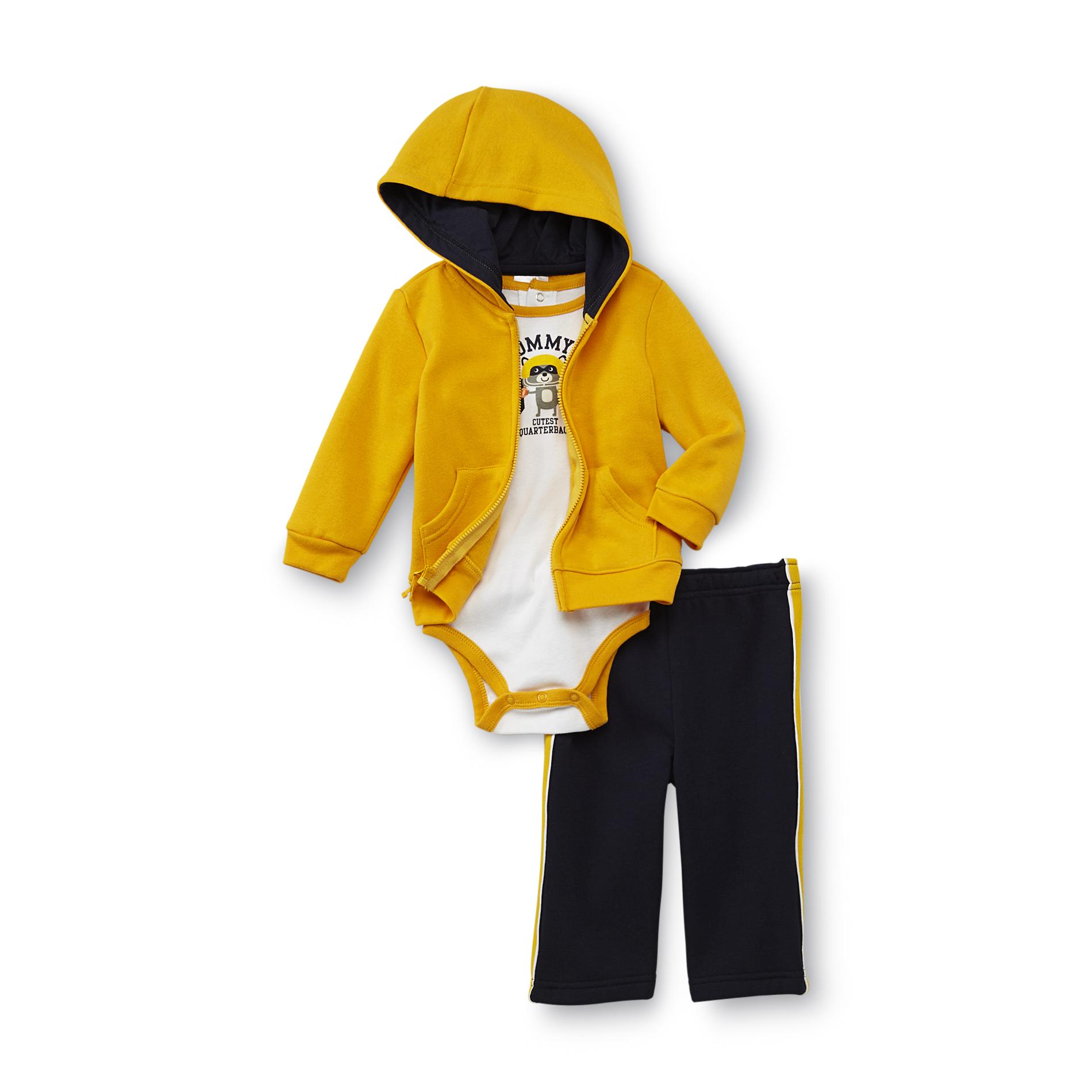 Small Wonders Newborn Boy's Hoodie Jacket  Bodysuit & Pants - Cutest QB