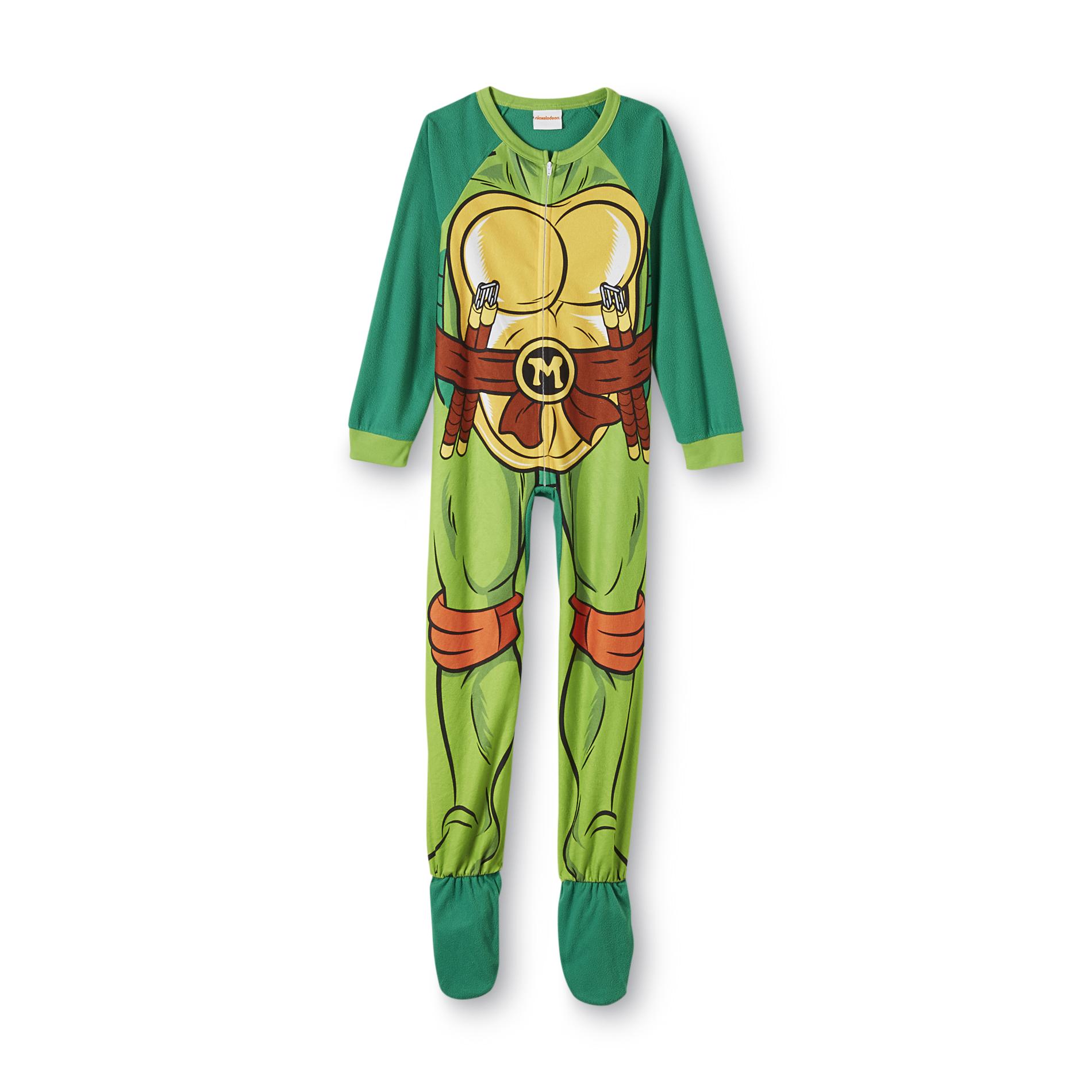 Nickelodeon Teenage Mutant Ninja Turtles Boy's Footed Sleeper Pajamas - Michelangelo
