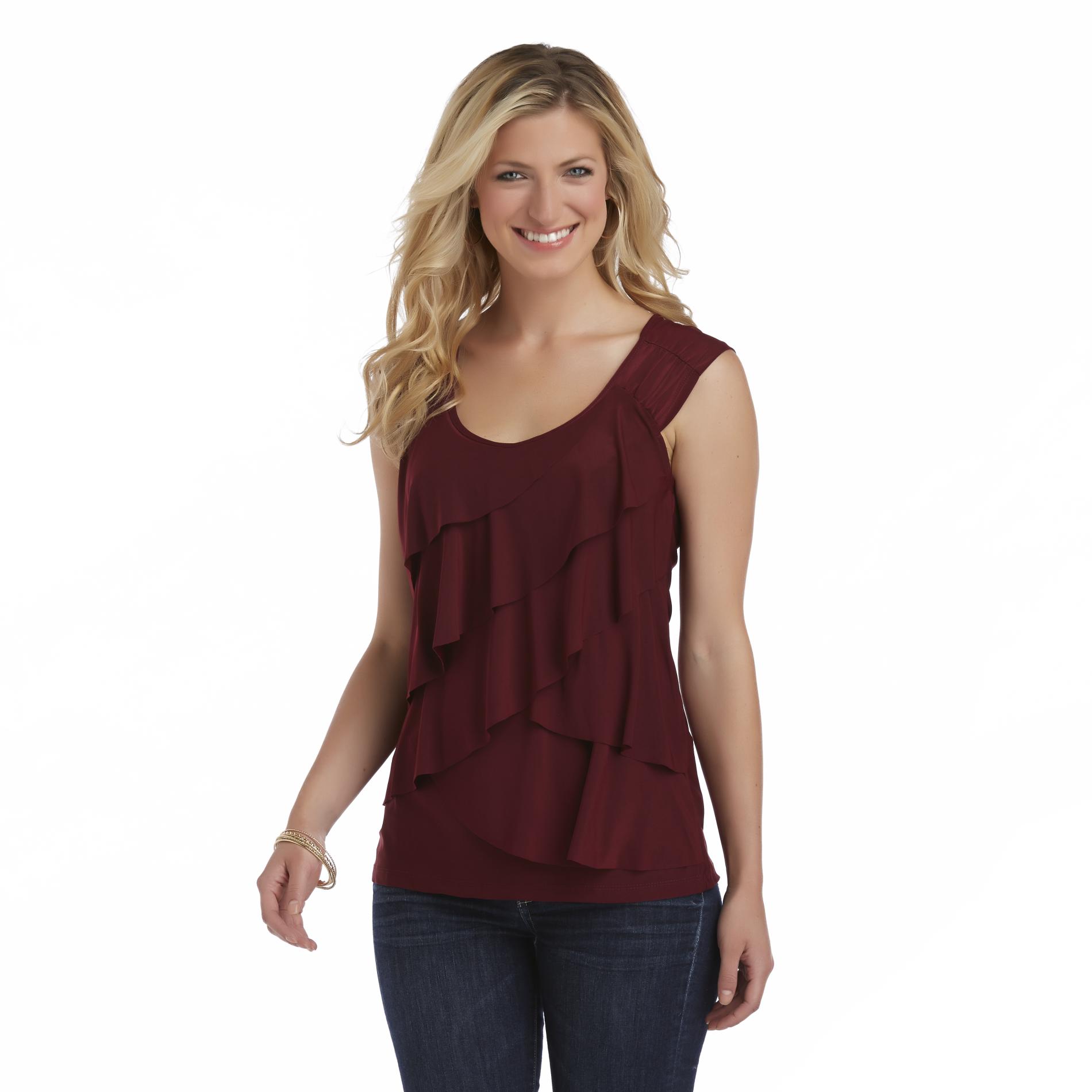 Attention Women's Cap-Sleeve Tiered Knit Top