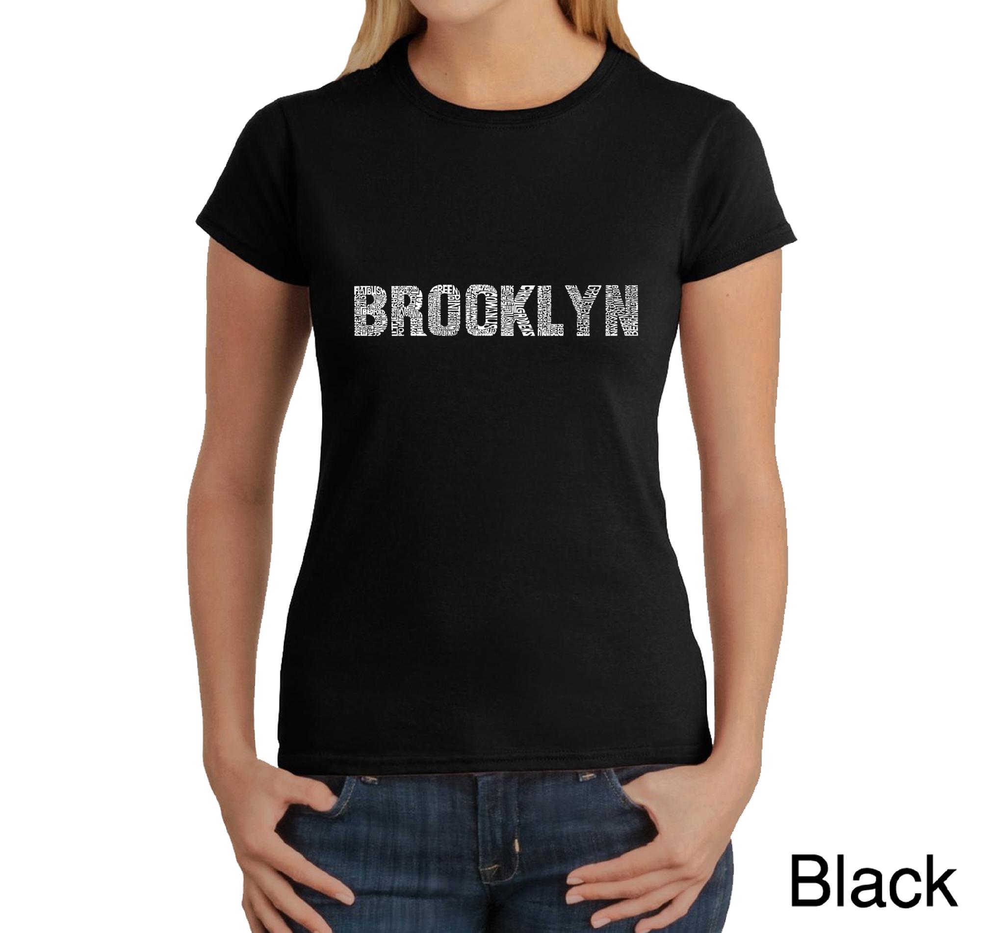 Los Angeles Pop Art Women's Word Art T-Shirt - Brooklyn Neighborhoods - Online Exclusive