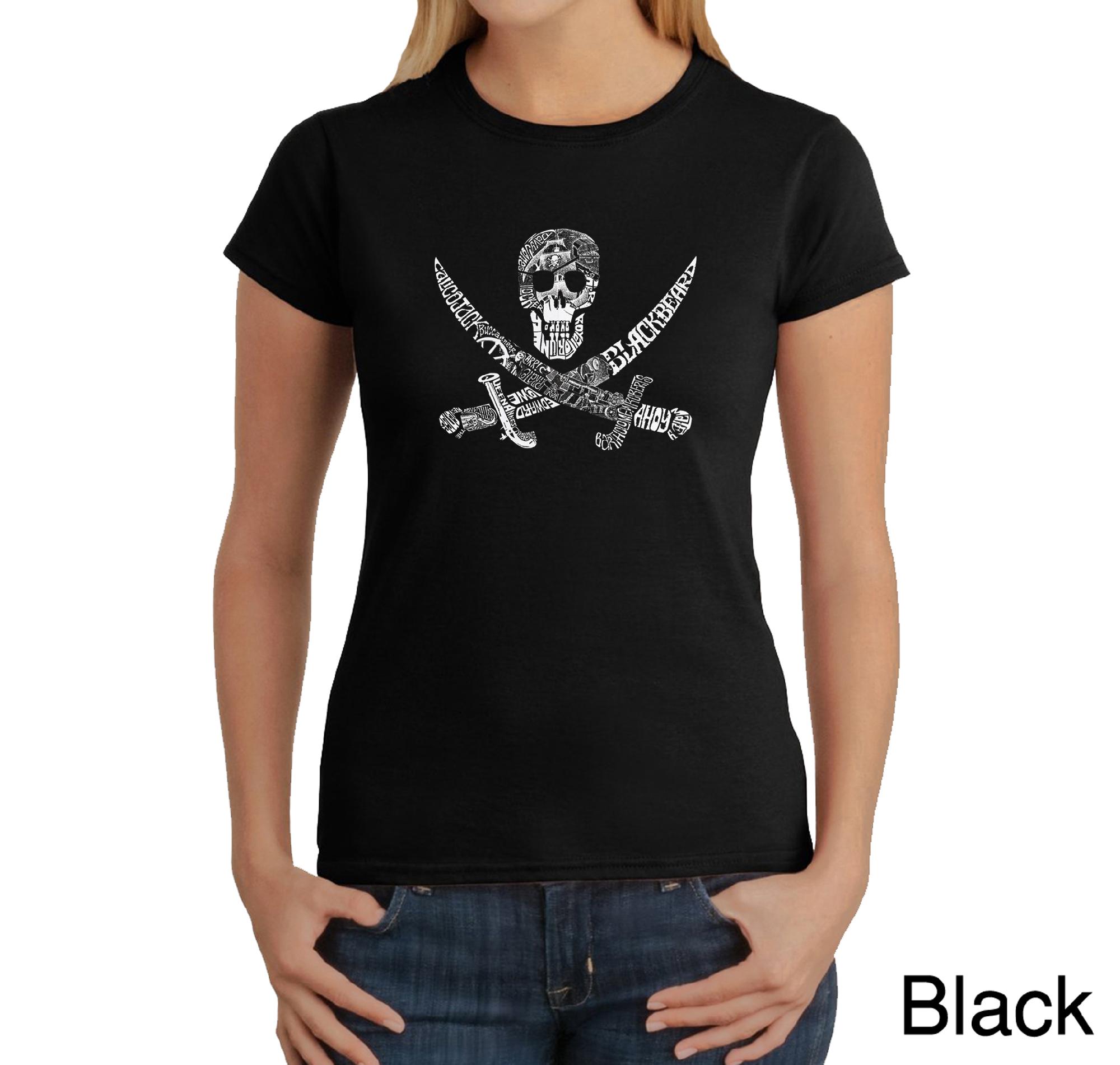 Los Angeles Pop Art Women's Word Art T-shirt - Pirate Captains, Ships and Imagery - Online Exclusive