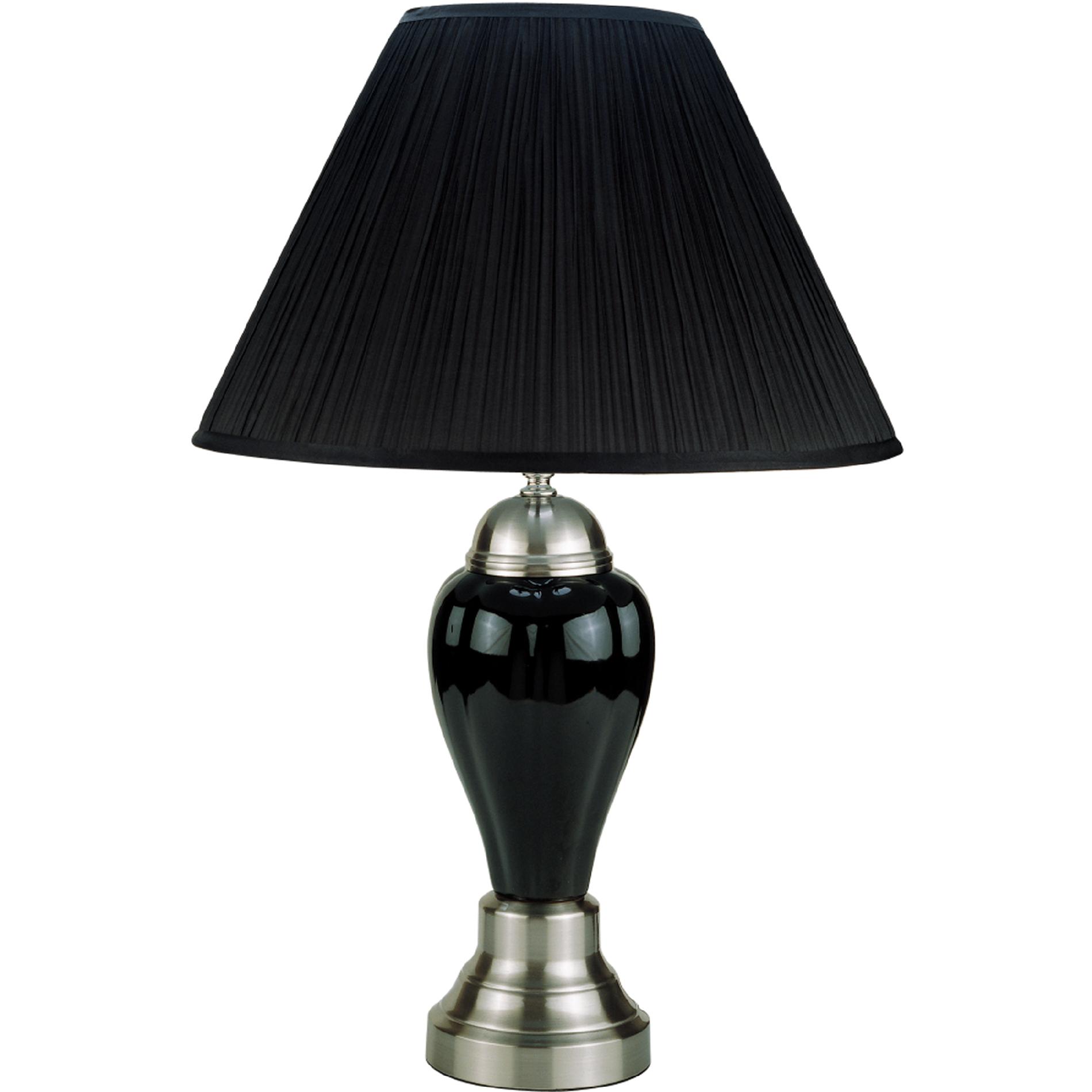 Ore International 27" Ceramic Table Lamp - Silver/Black