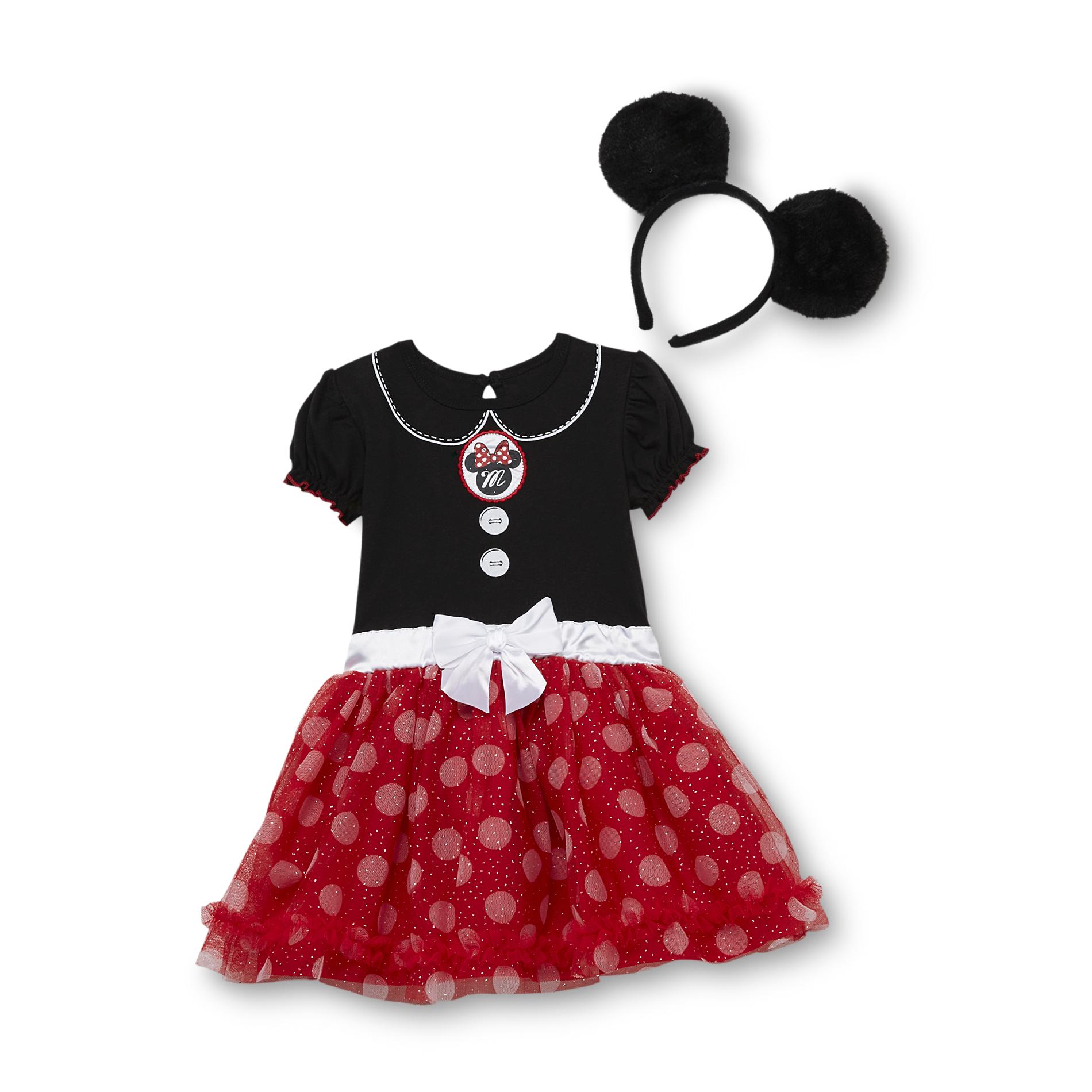 Disney Minnie Mouse Toddler Girl's Dress & Headband