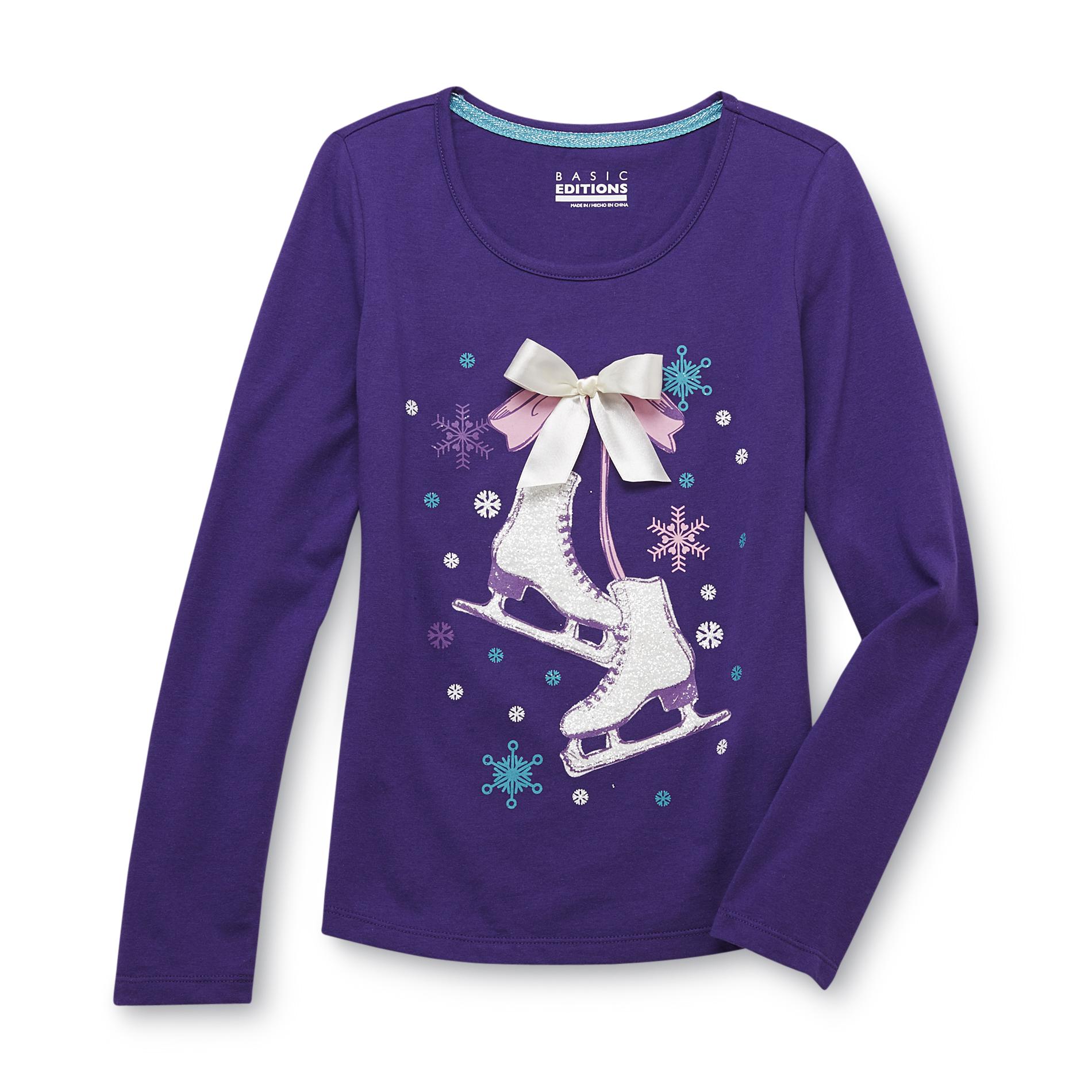 Basic Editions Girl's Graphic Top - Ice Skates
