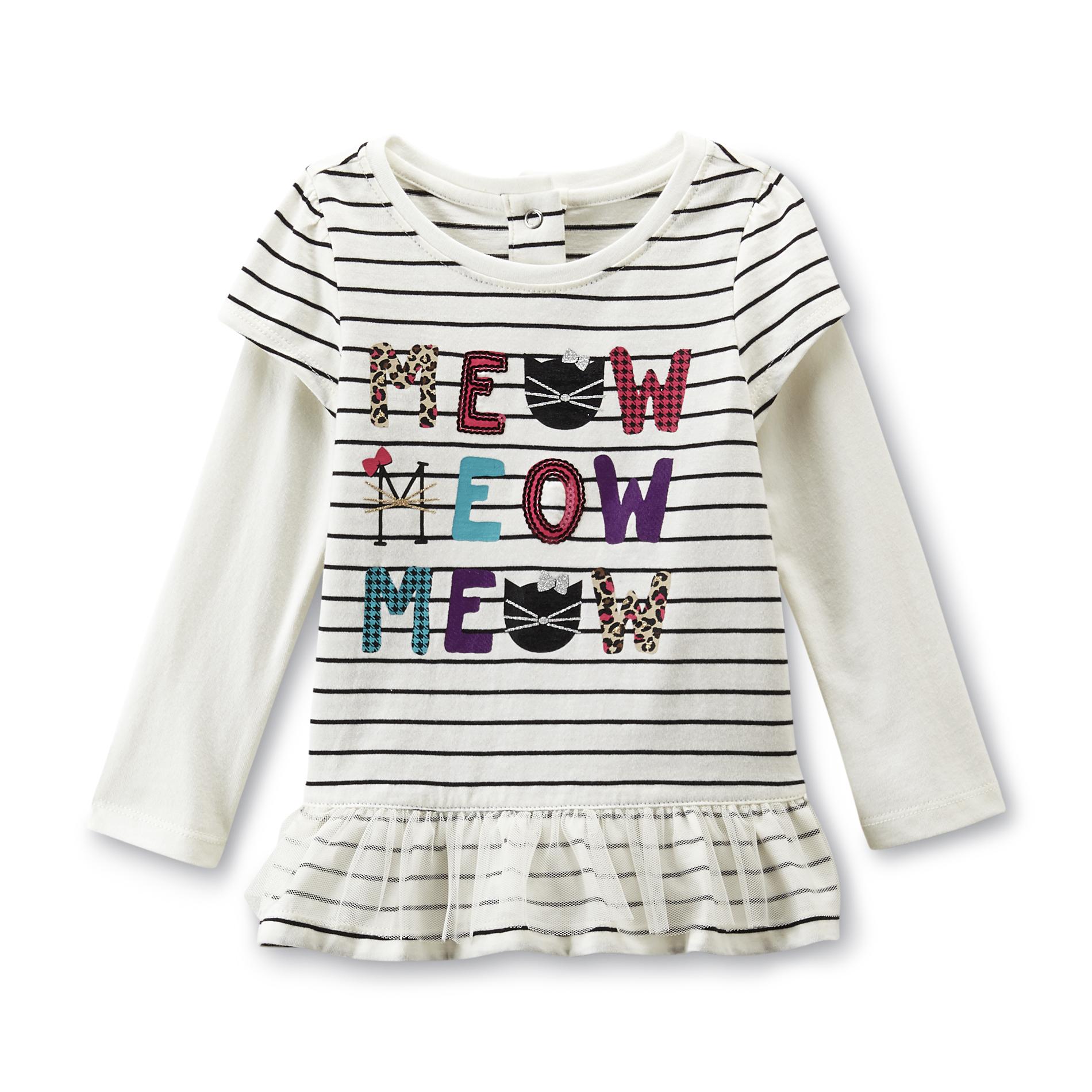 Toughskins Infant & Toddler Girl's Graphic Tunic Top - Cats & Stripes