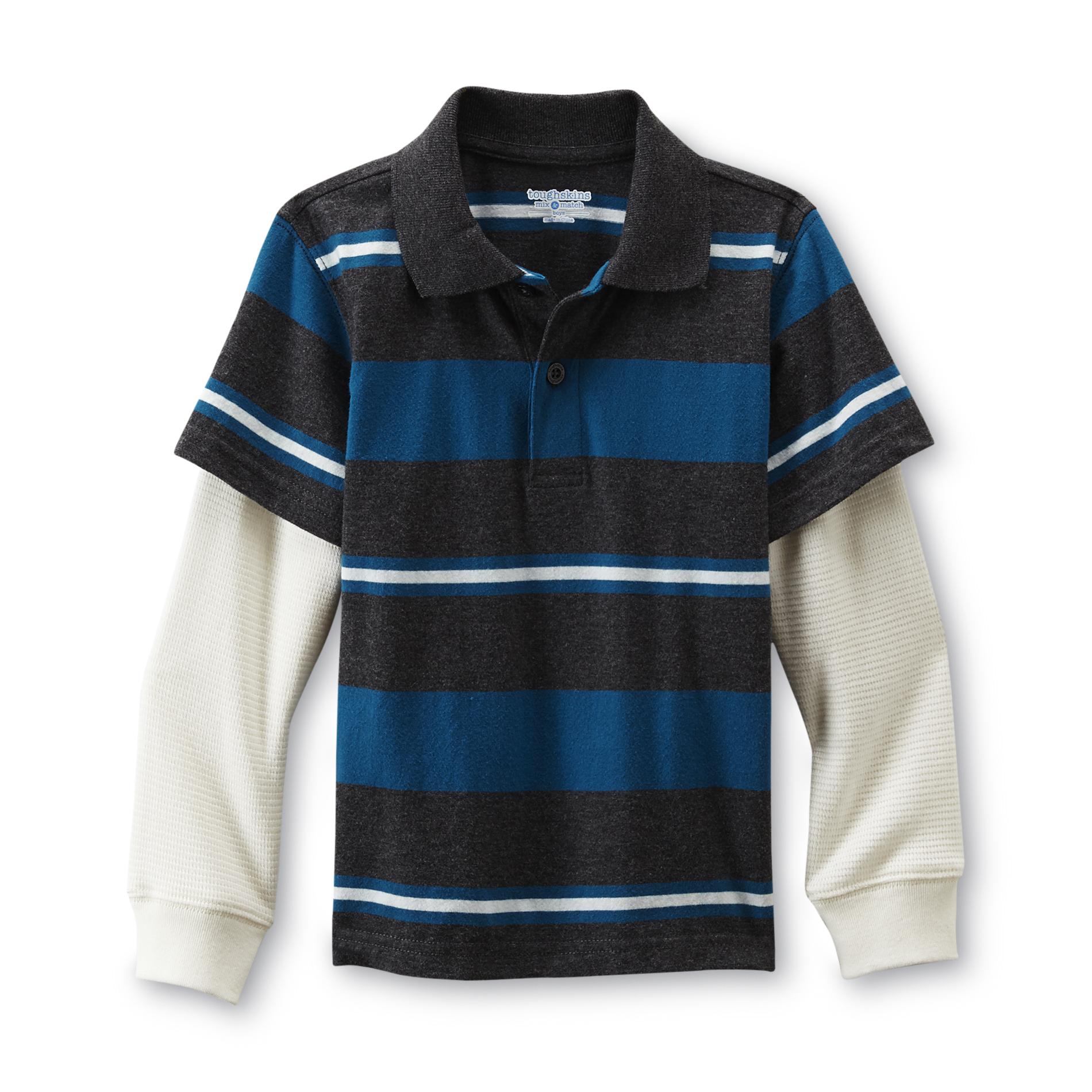 Toughskins Infant & Toddler Boy's Long-Sleeve Polo Shirt - Striped