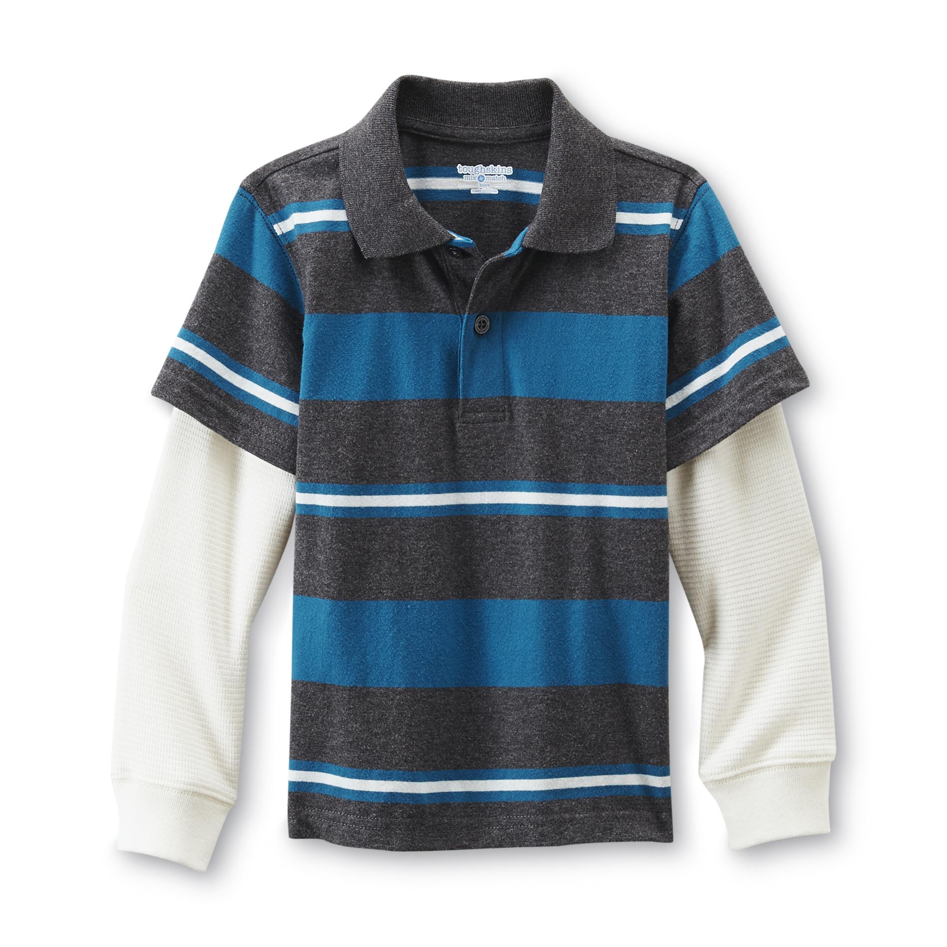 Toughskins Boy's Long-Sleeve Polo Shirt - Striped