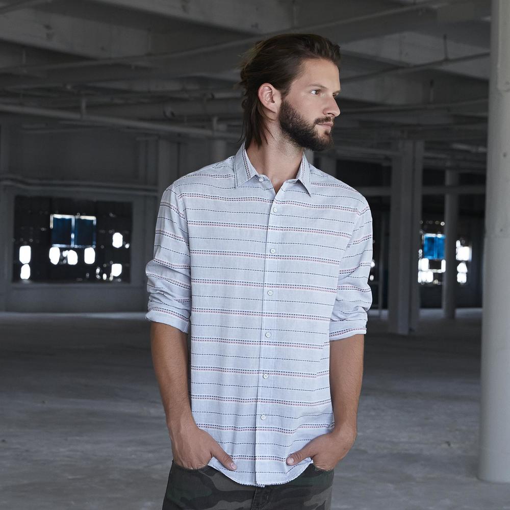 Adam Levine Men's Button-Down Shirt - Dobby Striped