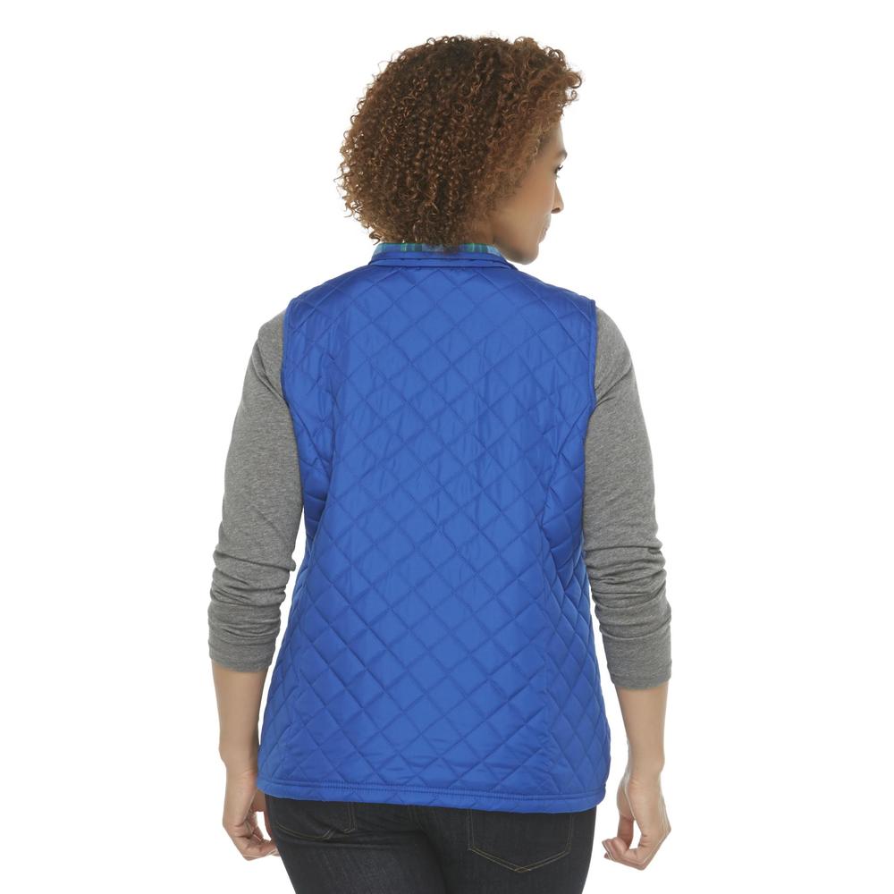 Basic Editions Women's Plus Quilted Vest