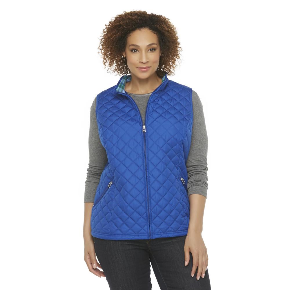Basic Editions Women's Plus Quilted Vest
