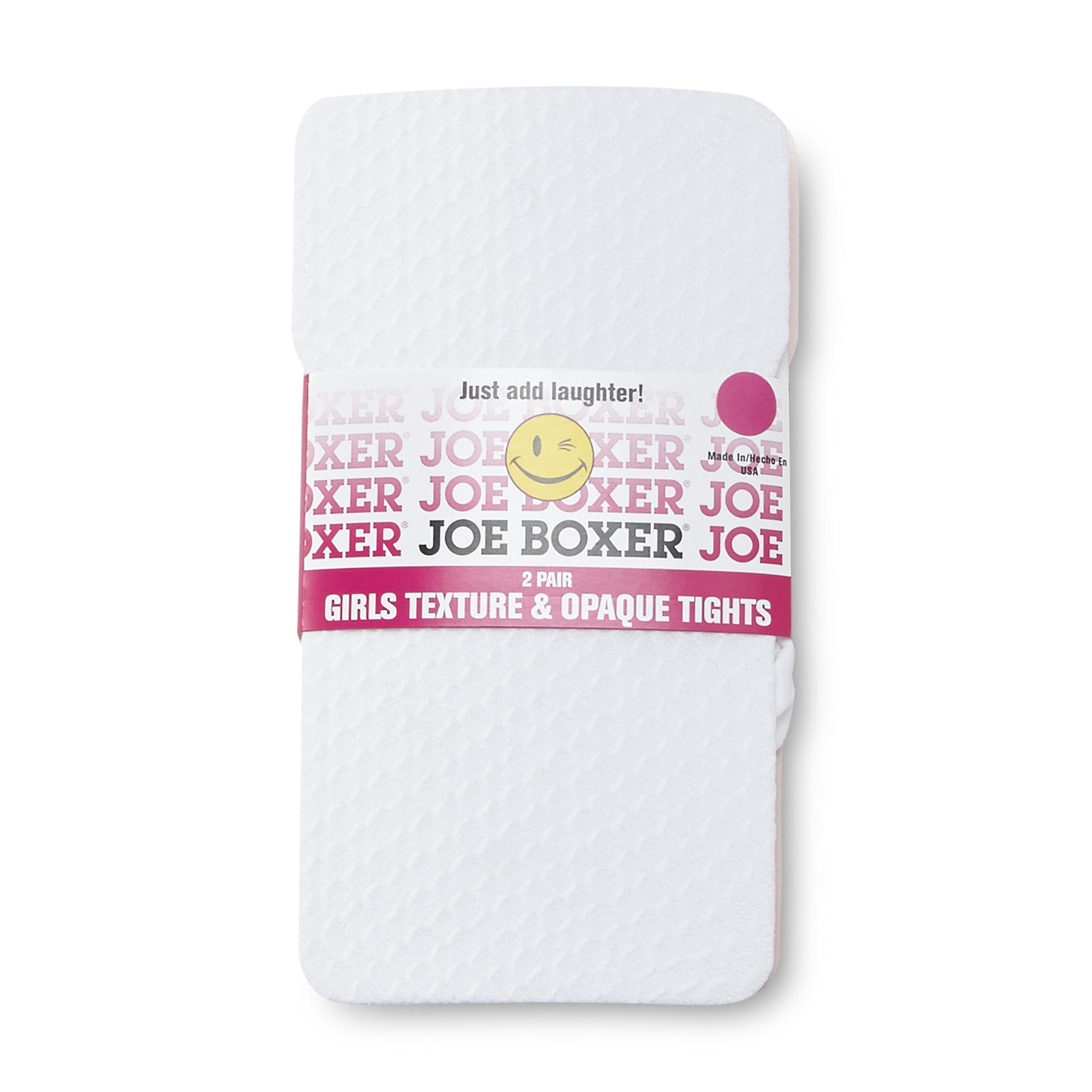 Joe Boxer Girl's 2-Pairs Textured & Opaque Tights