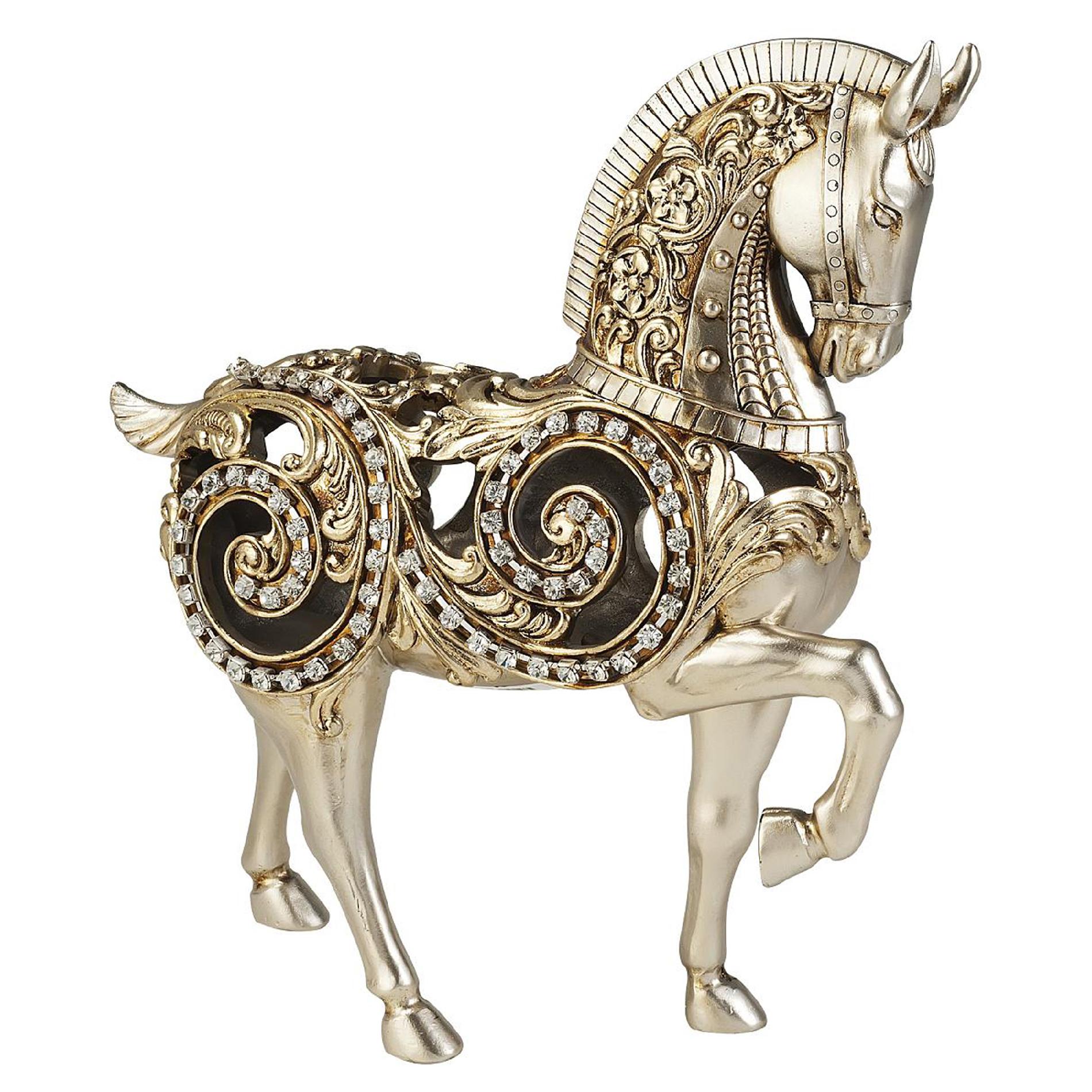 Ore International 11.50"H Silver Knight Horse Decorative Piece