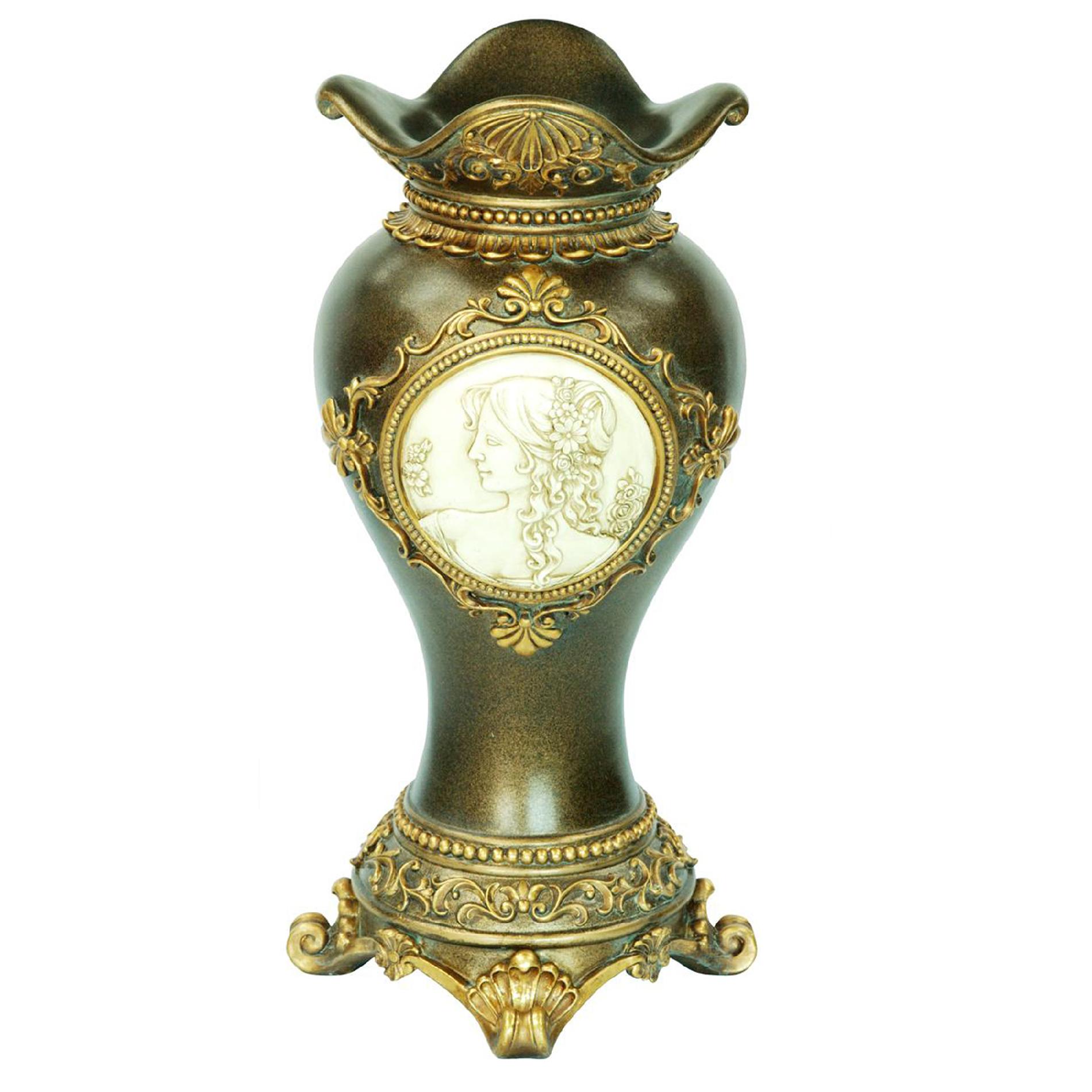 Ore International 16.25"H Handcrafted Bronze Decorative Vase