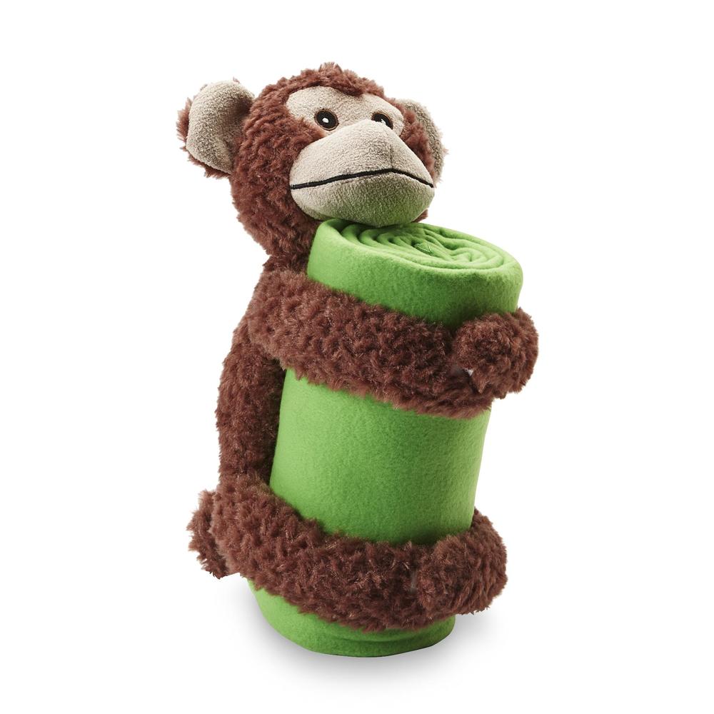 Cuddly Friend Stuffed Animal & Fleece Throw - Monkey